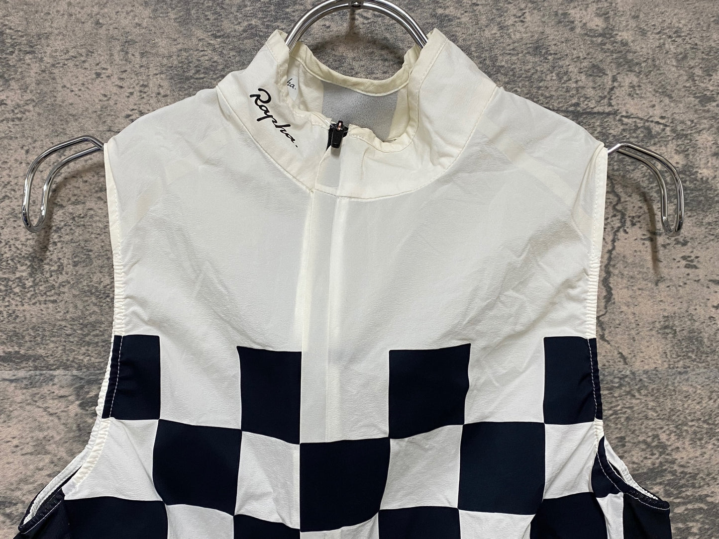 JA549 ラファ Rapha CLASSIC WIND CHECK GILET ジレ サイクルベスト 白 黒 S