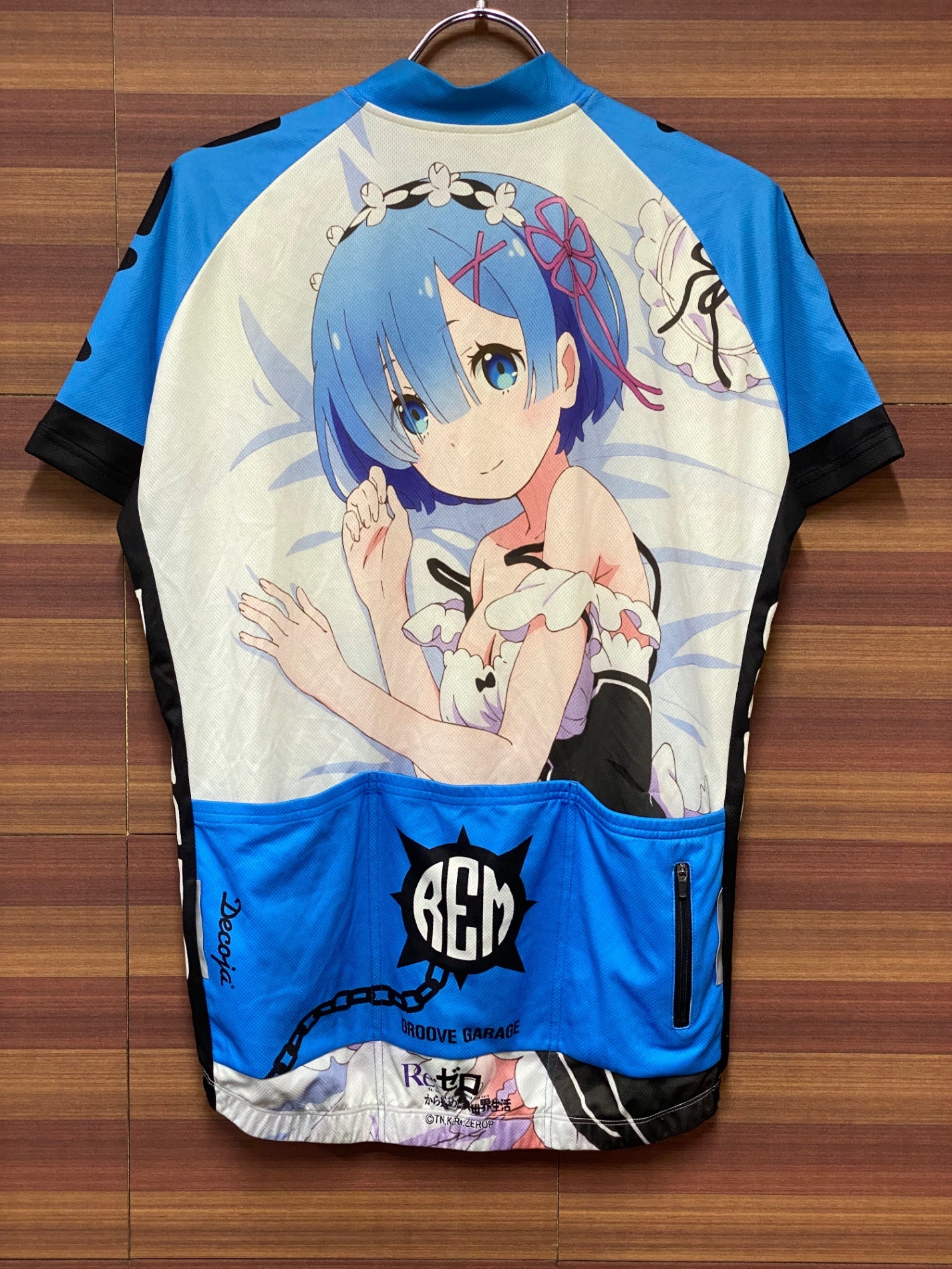 IB979 デコジャ DECOJA 半袖 サイクルジャージ L RE:ZERO REM 痛ジャージ ※ やや黄ばみ有