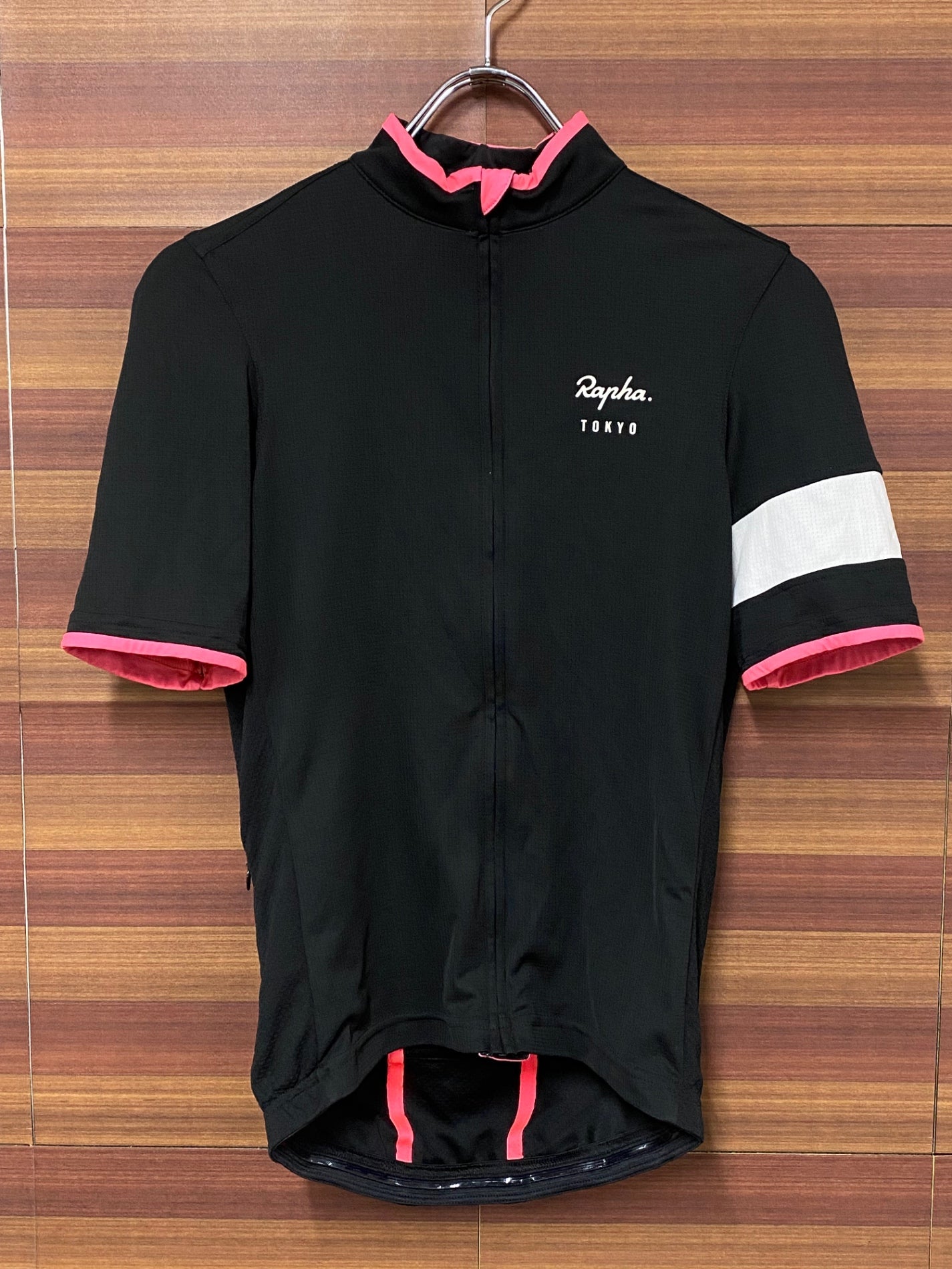 IM761 ラファ Rapha SUPER LIGHTWEIGHT JERSEY 半袖 サイクルジャージ S 黒 ピンク