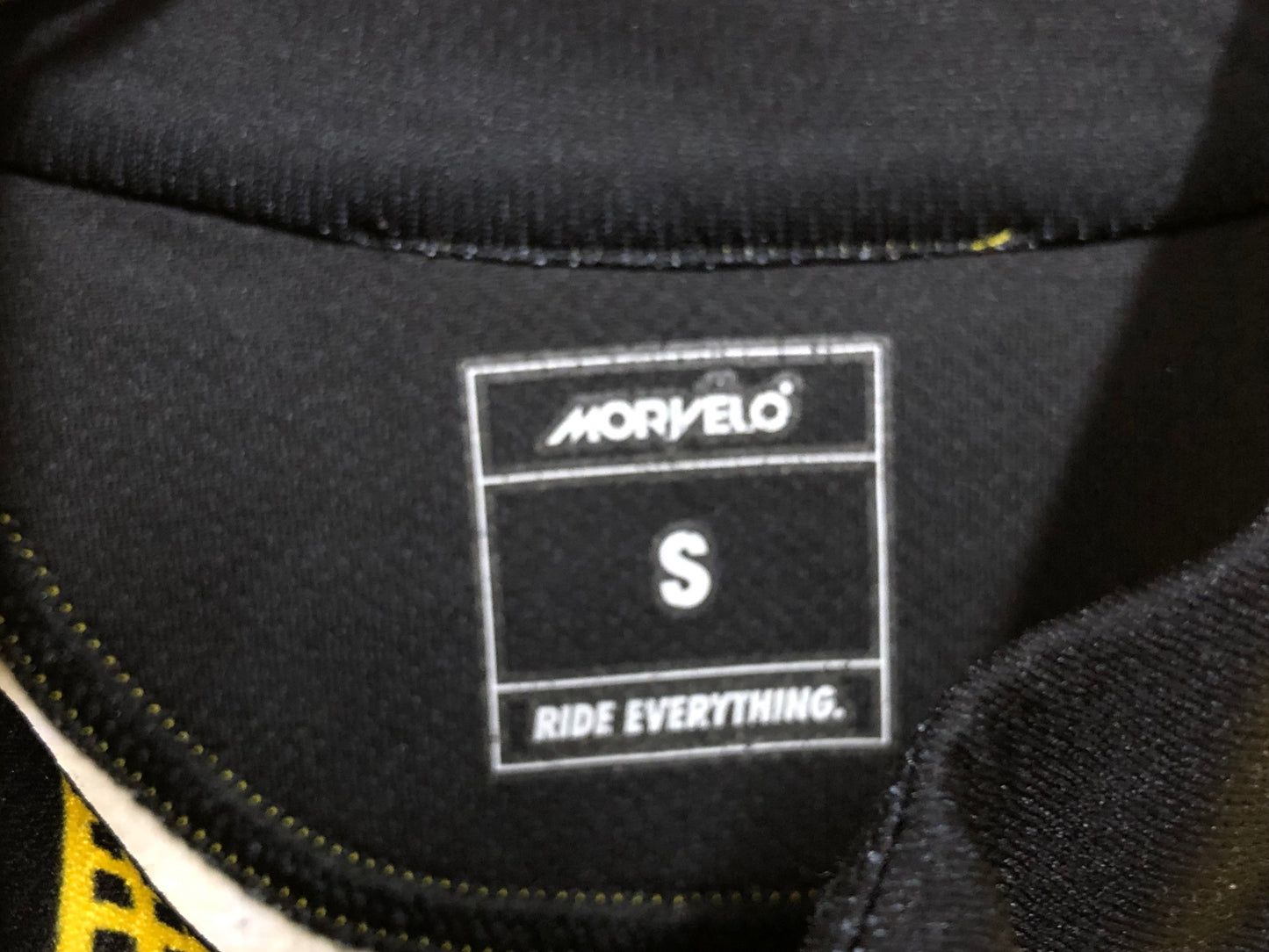 IO744 モルベロ MORVELO 長袖 サイクルジャージ 黒 黄 S 裏起毛