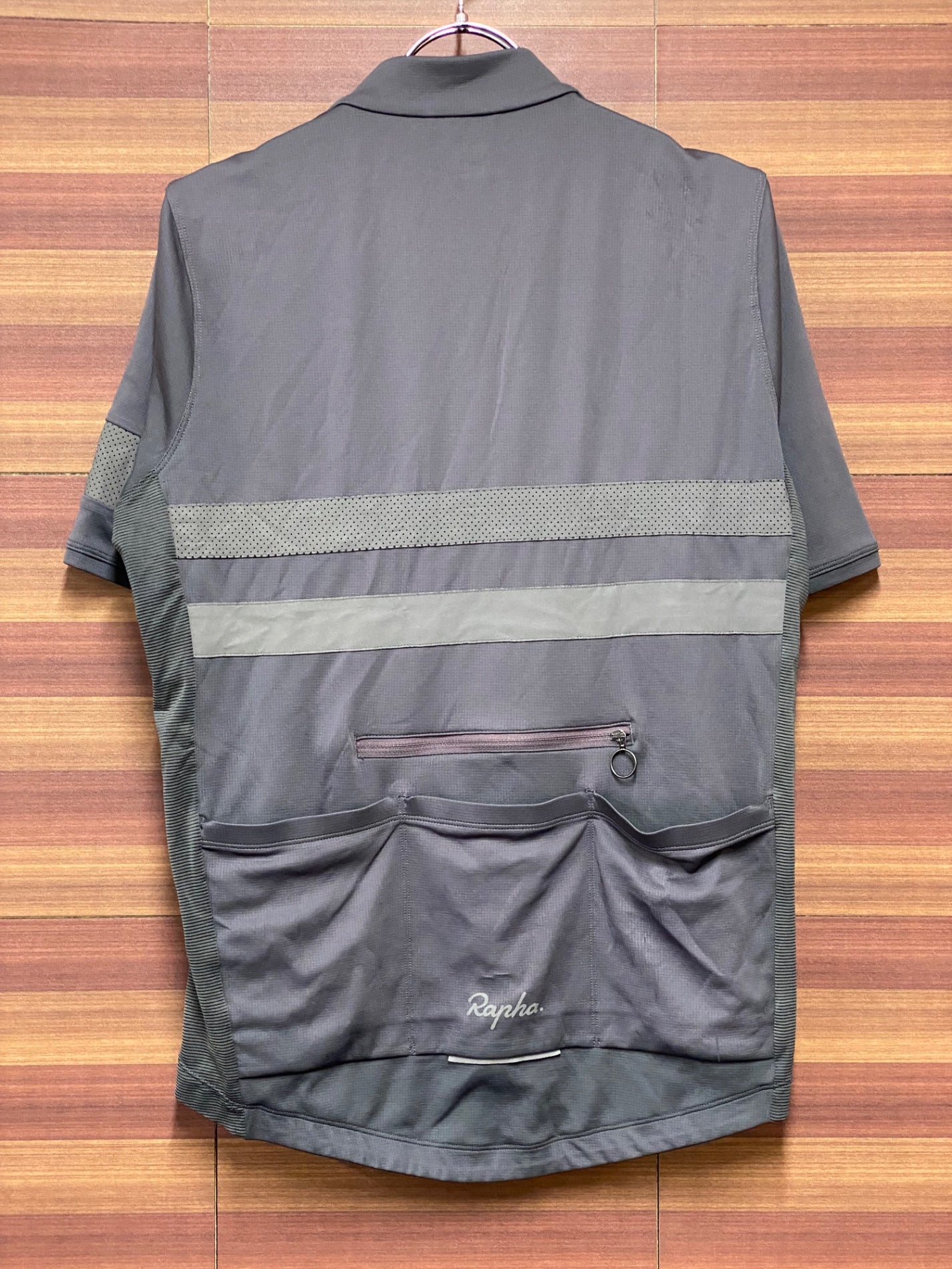 IK077 ラファ Rapha BREVET LIGHTWEIGHT JERSEY 半袖 サイクルジャージ L グレー