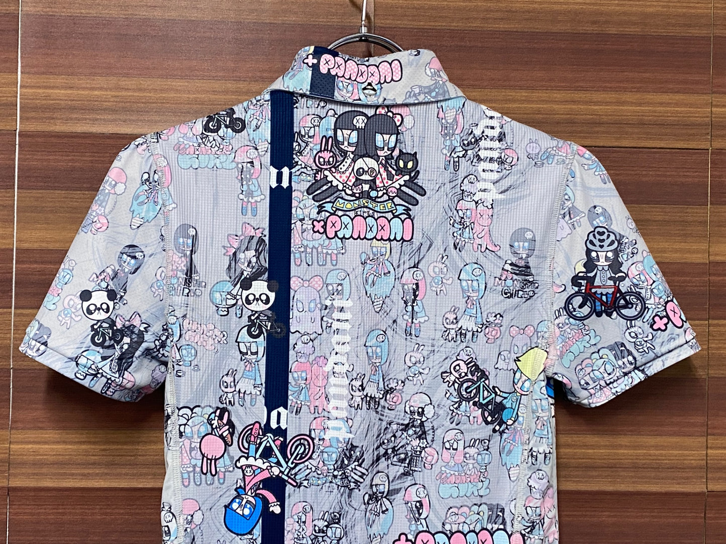 IT122 パンダーニ Pandani 半袖 サイクルジャージ グレー 総柄 S