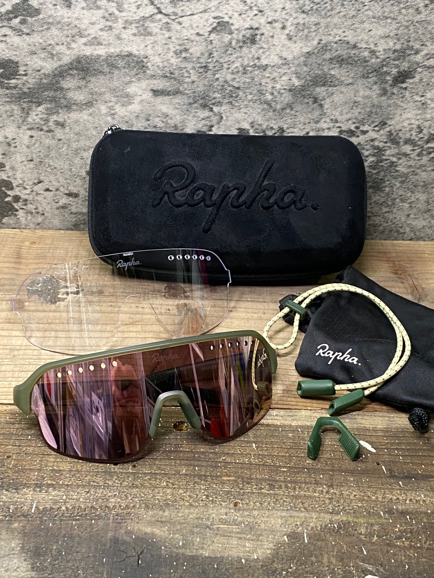 IN307 ラファ Rapha PERFORMANCE EYEWEAR サングラス アイウェア グリーン クリアレンズ付属