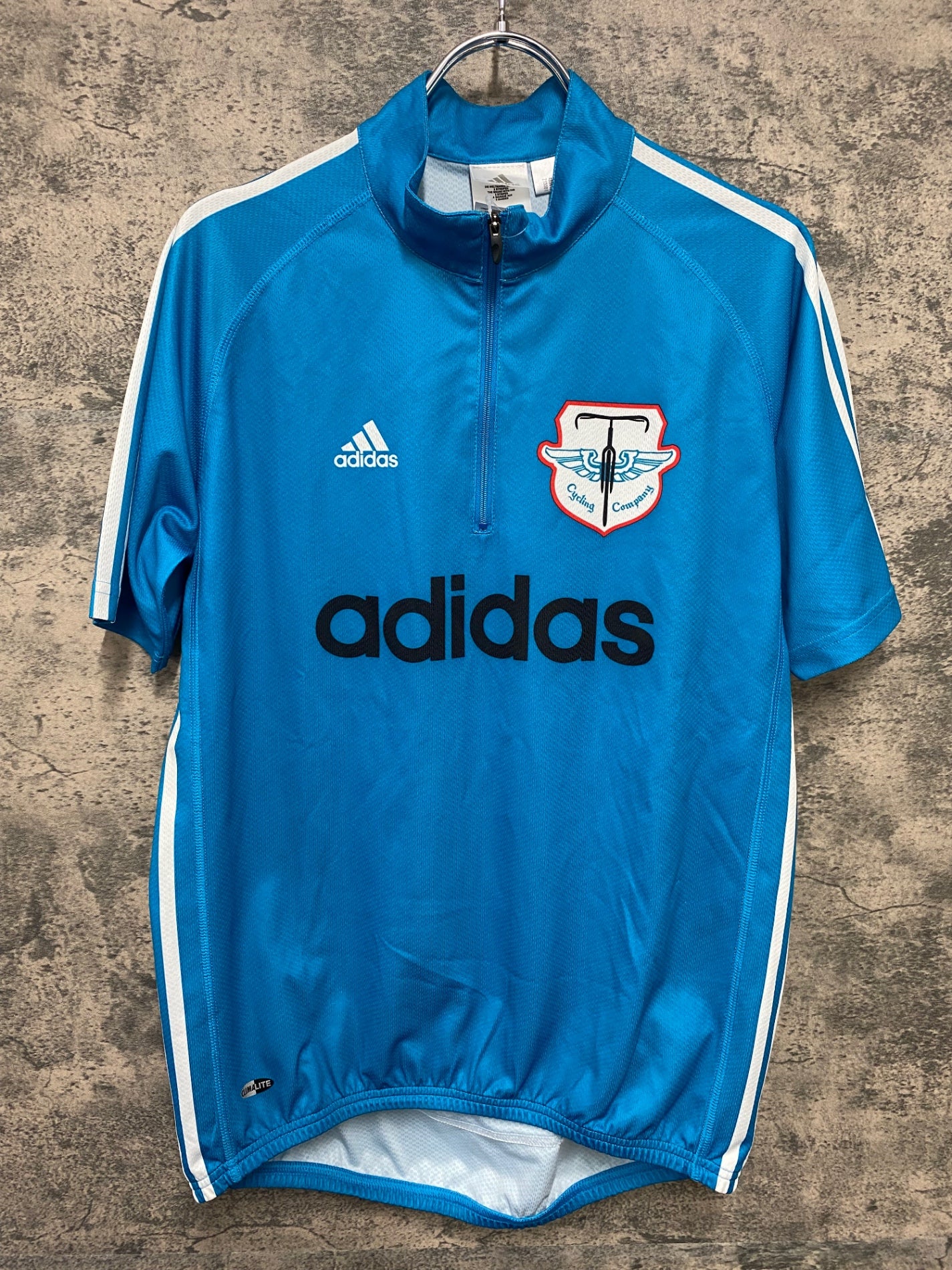 JB216 アディダス adidas 半袖 ハーフジップ サイクルジャージ ターコイズ L