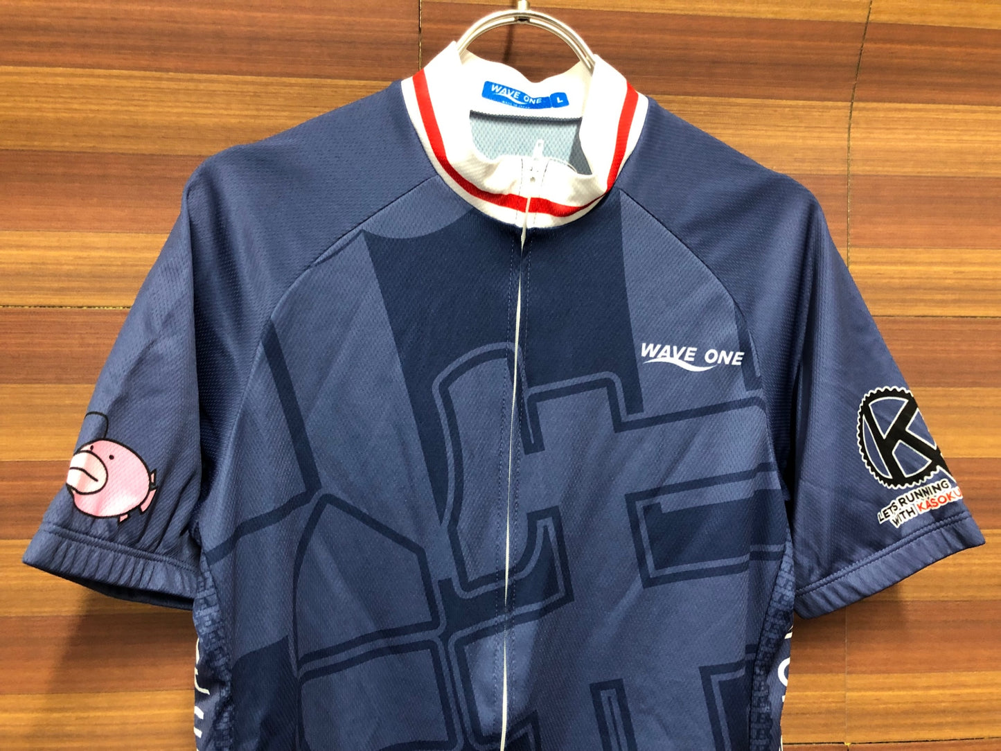 IS993 ウェイブワン WAVE ONE 半袖 サイクルジャージ 紺 L ガールズ＆パンツァー 武部沙織 痛ジャージ