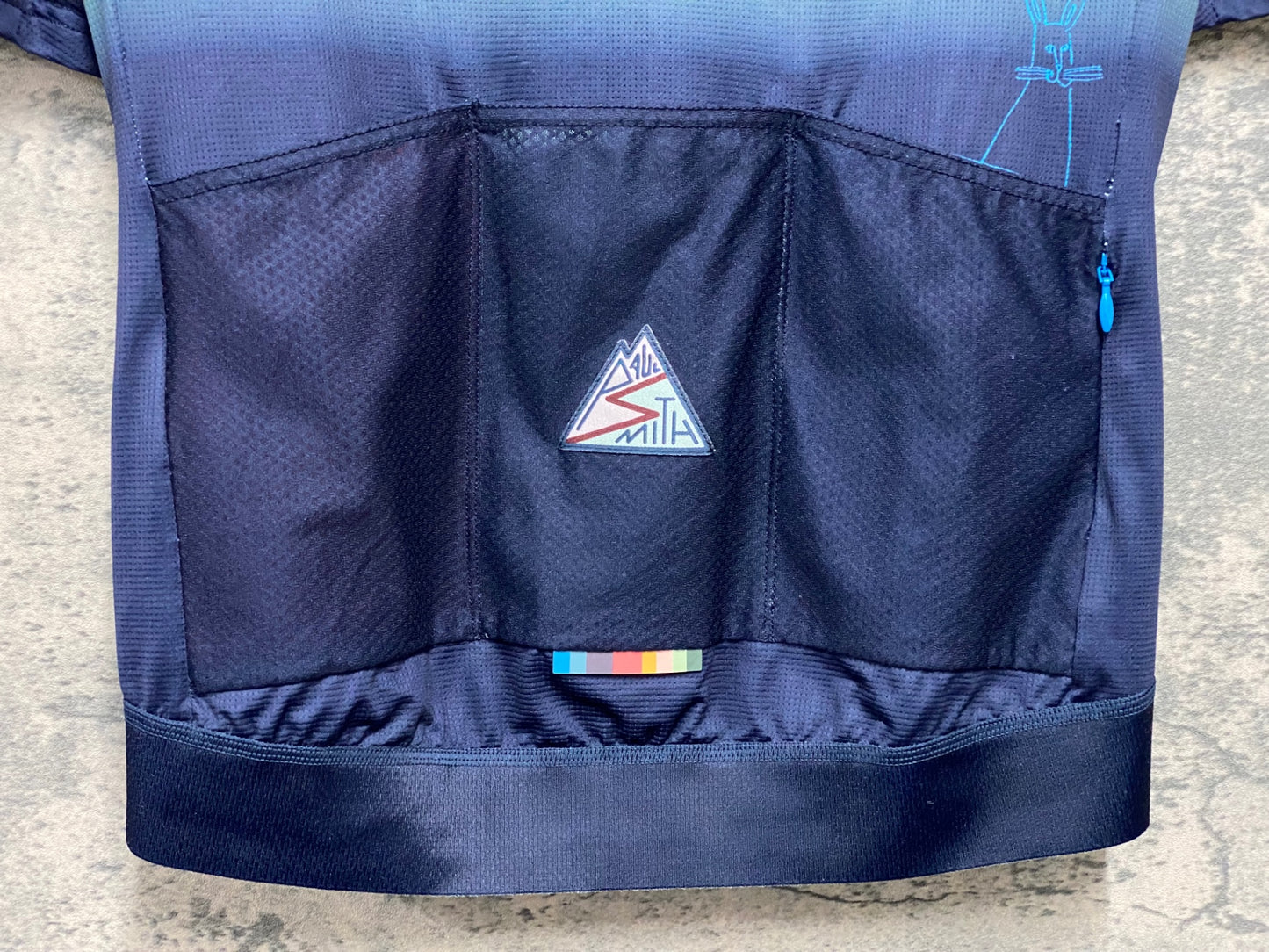 JD924 ポールスミス Paul Smith 半袖 サイクルジャージ 紺 総柄 M