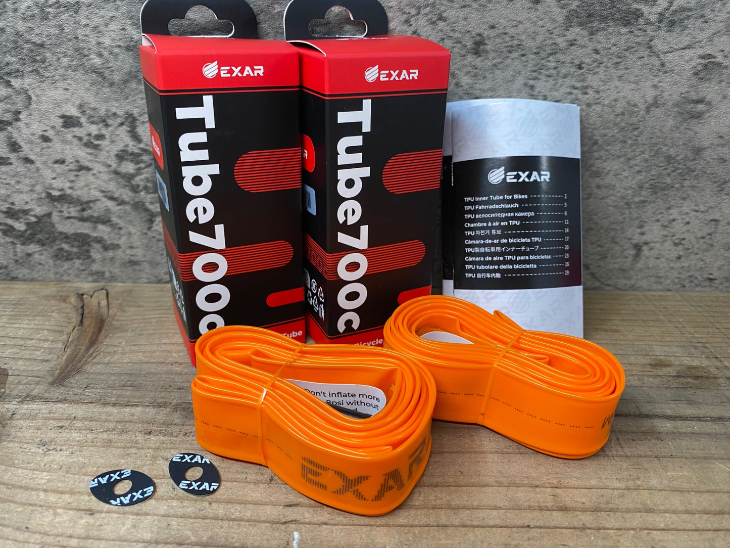 JB408 TNI EXAR TPUチューブ 700C 23～28C バルブ長45mm セット