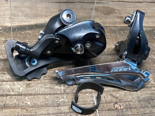 HB949 シマノ SHIMANO ソラ SORA FD-R3000 RD-R3000 ディレイラーセット 2x9S 直付 Φ31.8