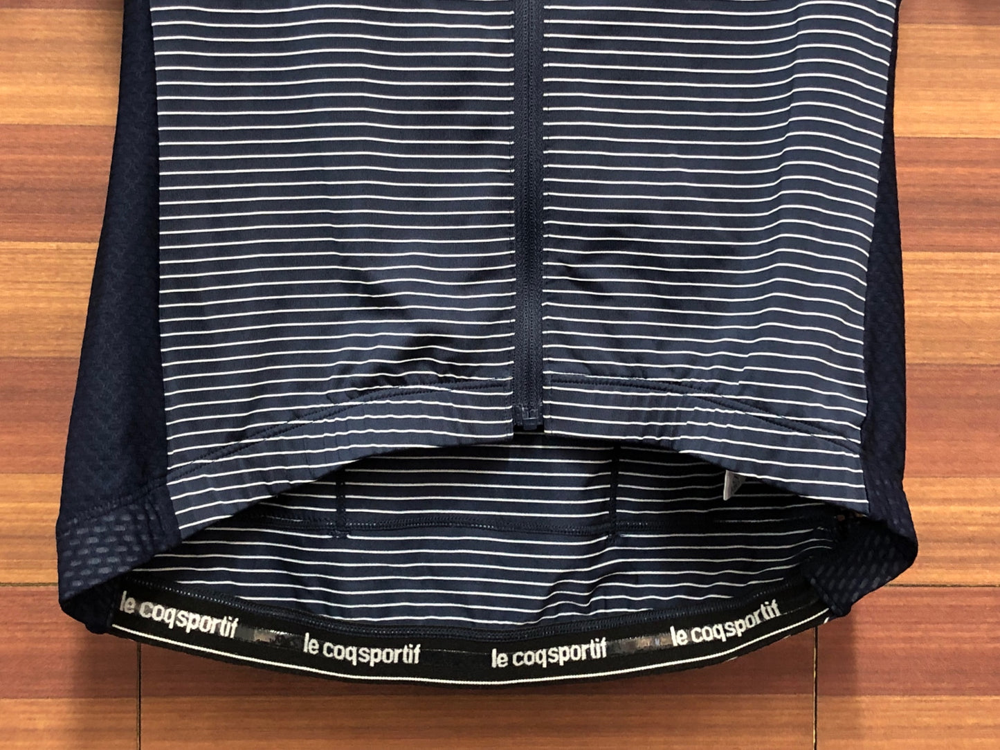 IR907 ルコックスポルティフ le coq sportif 半袖 サイクルジャージ 濃紺 白 S