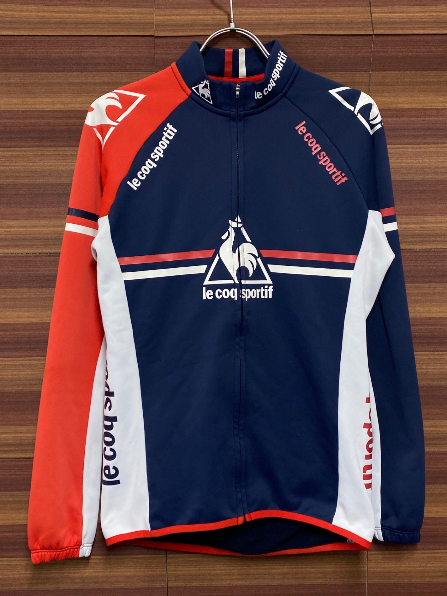 IR856 ルコックスポルティフ le coq sportif 裏起毛 長袖 サイクルジャージ 紺 L