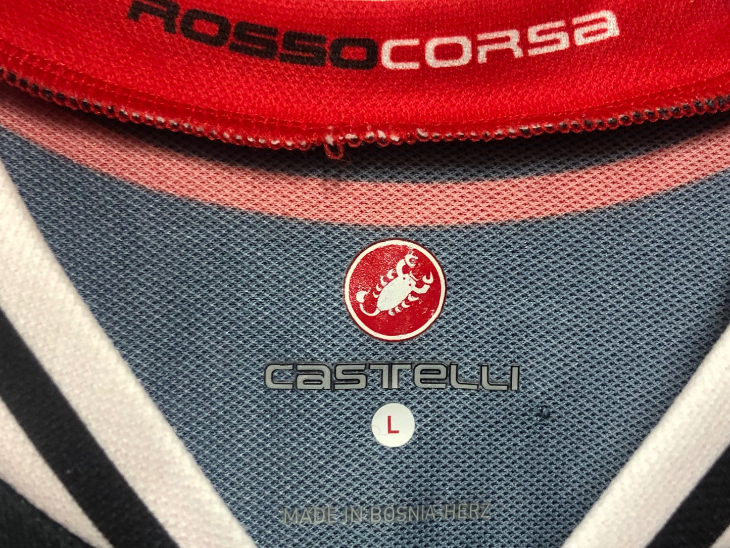 IM948 カステリ CASTELLI ロッソコルサ ROSSOCORSA 半袖 サイクルジャージ 黒 L ※ほつれ