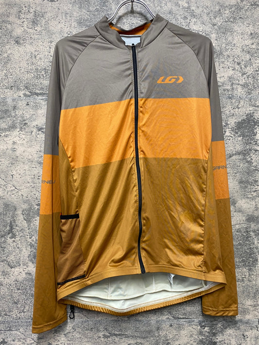 IZ965 GARNEAU 長袖 サイクルジャージ グレー オレンジ L/G