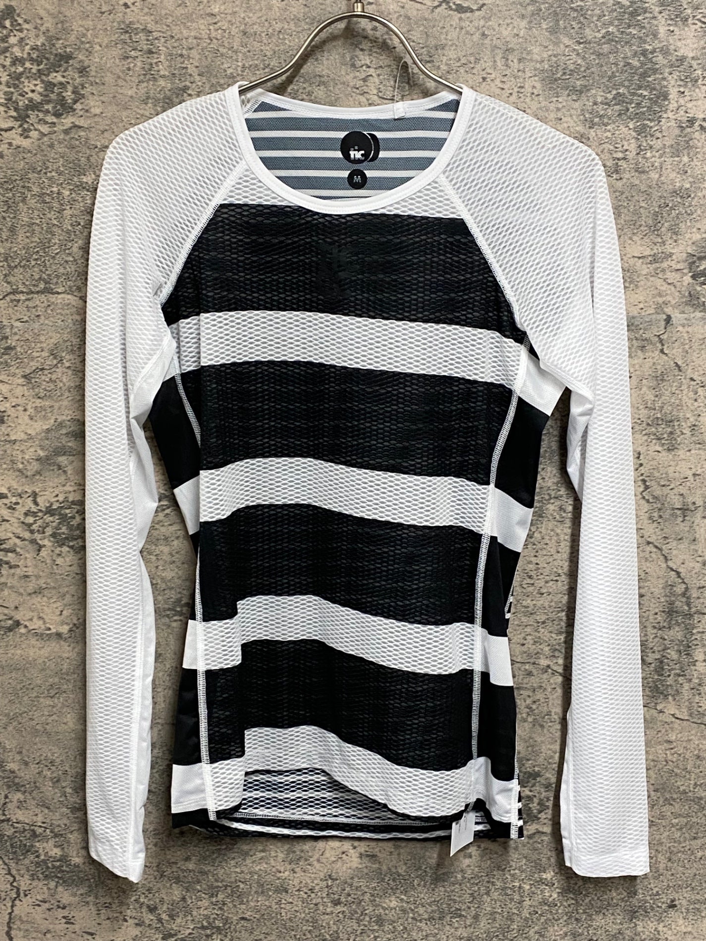 JC313 TICCC 長袖 べースレイヤー 白黒 M