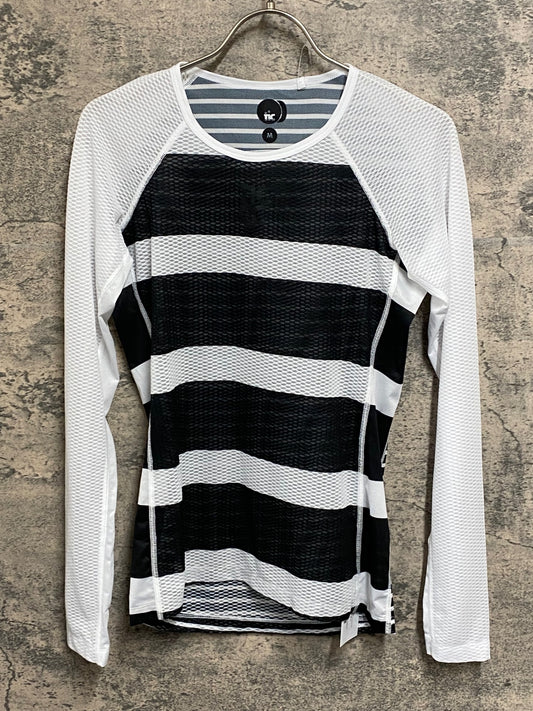 JC313 TICCC 長袖 べースレイヤー 白黒 M