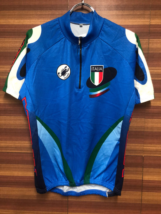 IF390 カステリ castelli 半袖サイクルジャージ ITALIA 青 M ビンテージ