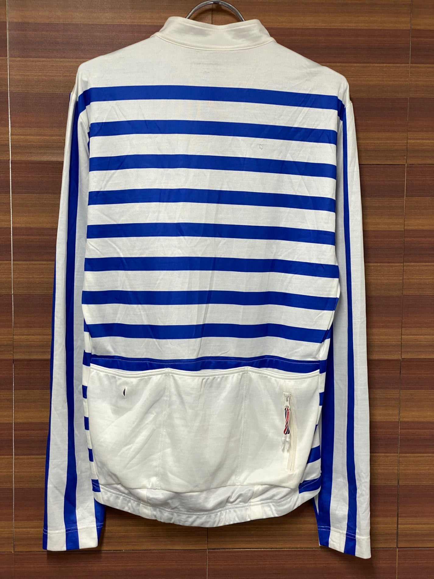 IO566 カフェドシクリステ CAFE DU CYCLISTE 長袖 サイクルジャージ 白青 ボーダー XL