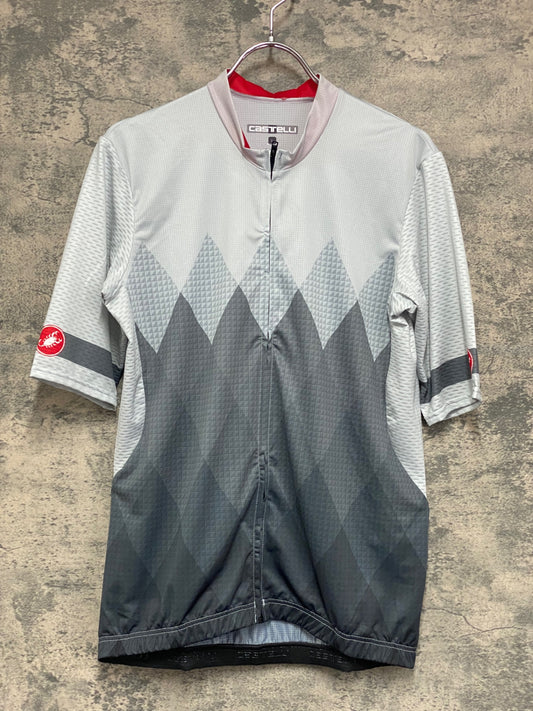IZ179 カステリ CASTELLI 半袖 サイクルジャージ 白 グレー L