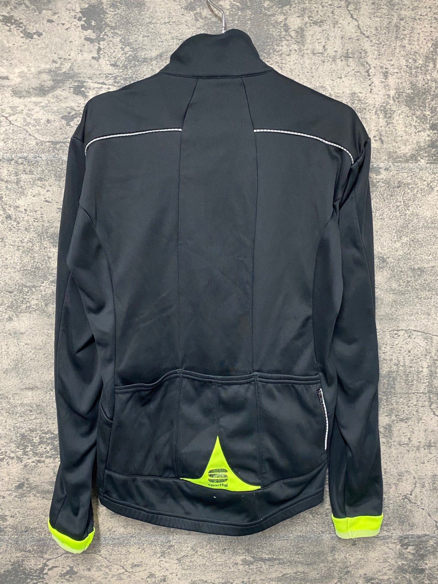 IZ551 スポーツフル sportful 長袖サイクルジャージ 黒 M 裏起毛 ほつれ ロゴヒビ