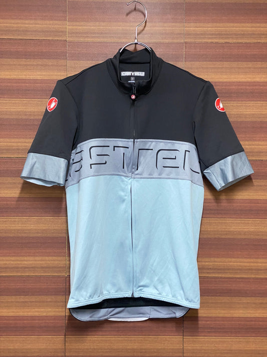 IH963 カステリ CASTELLI 半袖 サイクルジャージ 黒 グレー S