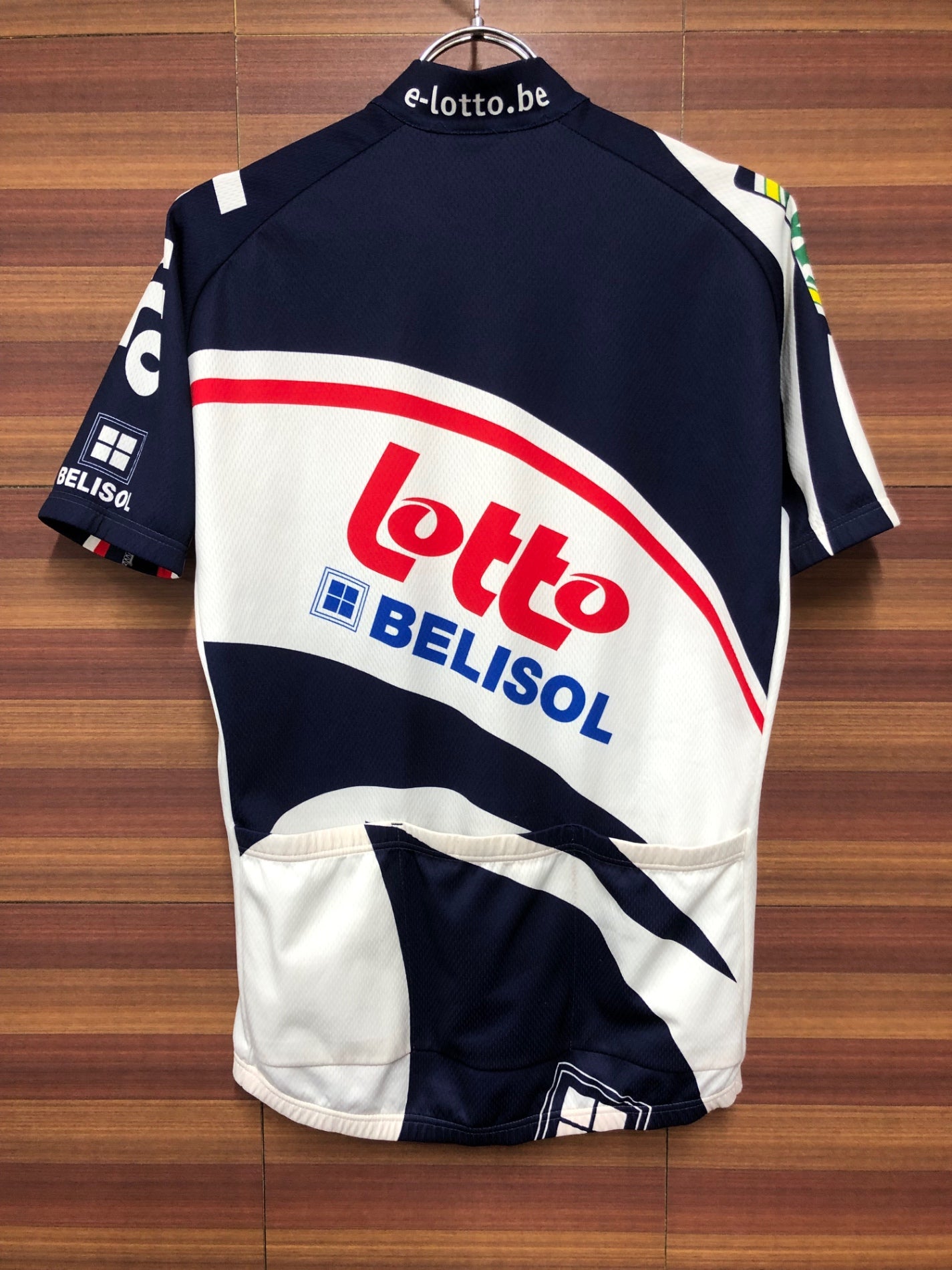 II269 フェルマルク VERMARC LOTTO BELISOL 半袖 サイクルジャージ サイズ不明 紺 ※首周りほつれあり