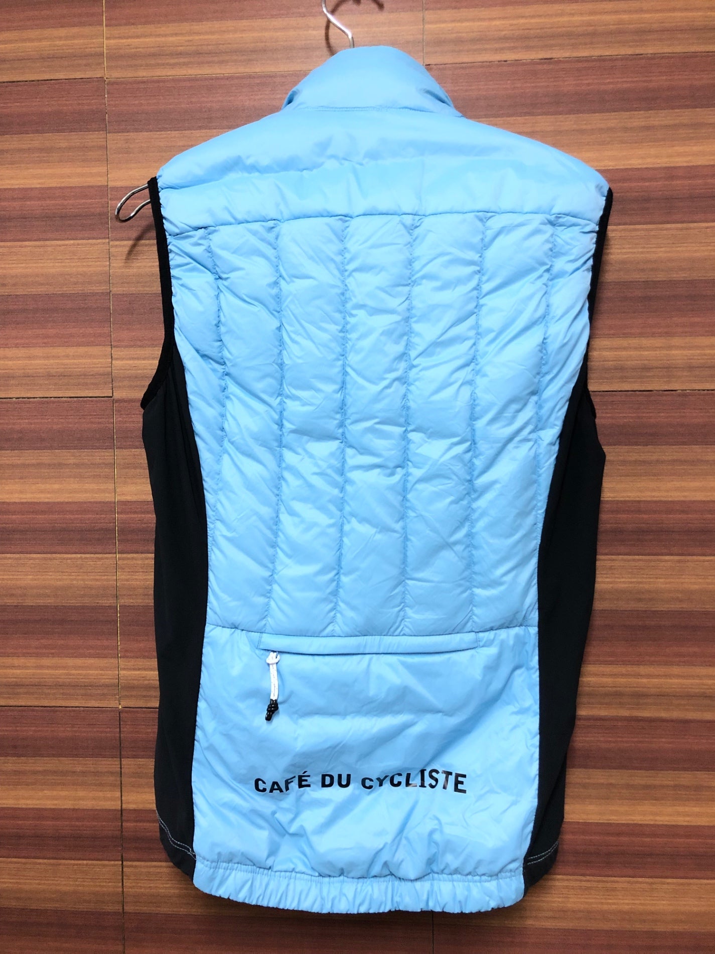 HZ989 カフェドシクリステ cafe du cycliste ダウン サイクルジレ ベスト 水色 M