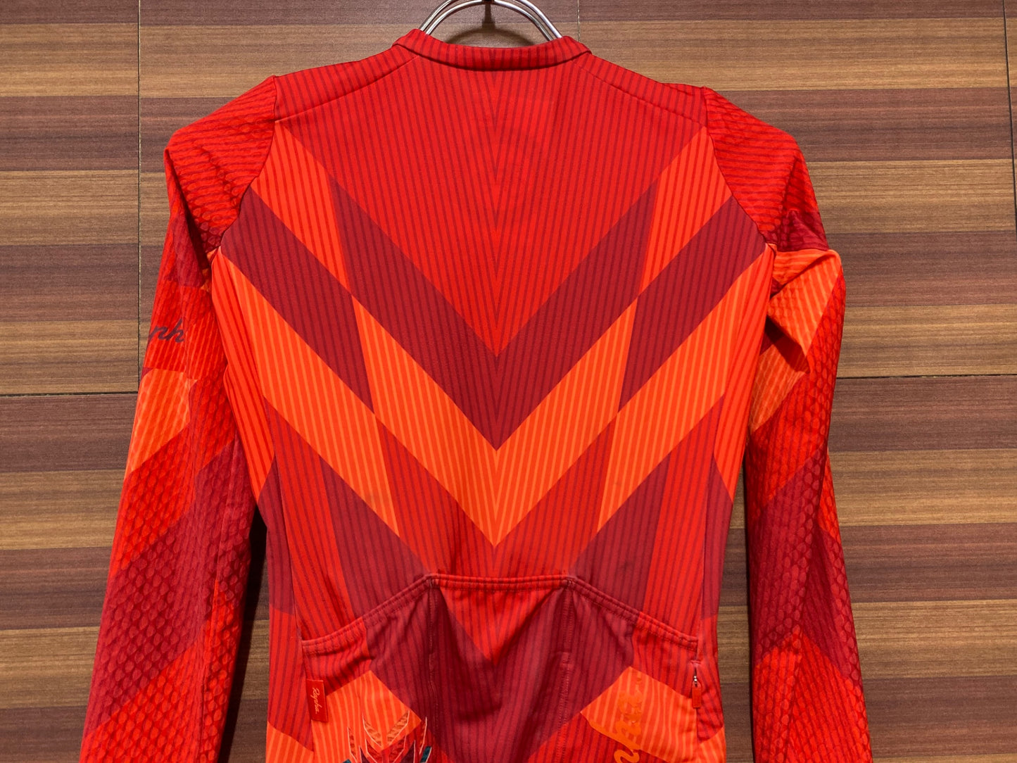 IE329 ラファ Rapha HIDDEN LEAVES WOMEN'S LONG SLEEVE AERO JERSEY 長袖 サイクルジャージ 赤 XXS