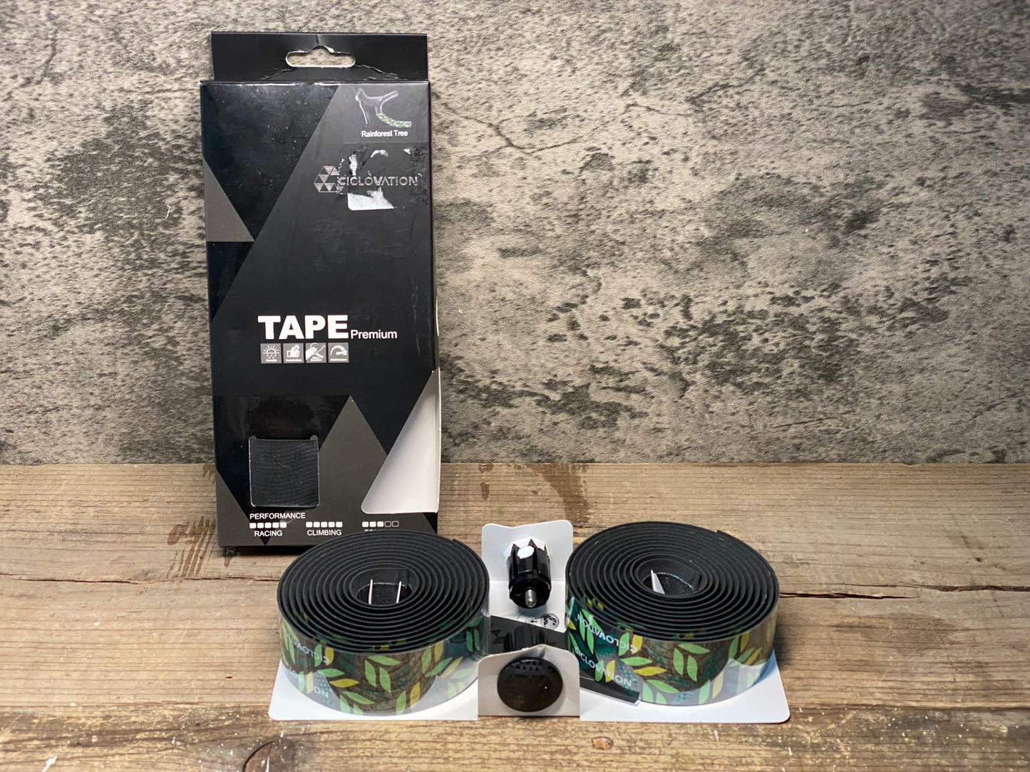 IY266 シクロべーション CICLOVATION LEATHER TOUCH RAINFOREST バーテープ 黒 緑