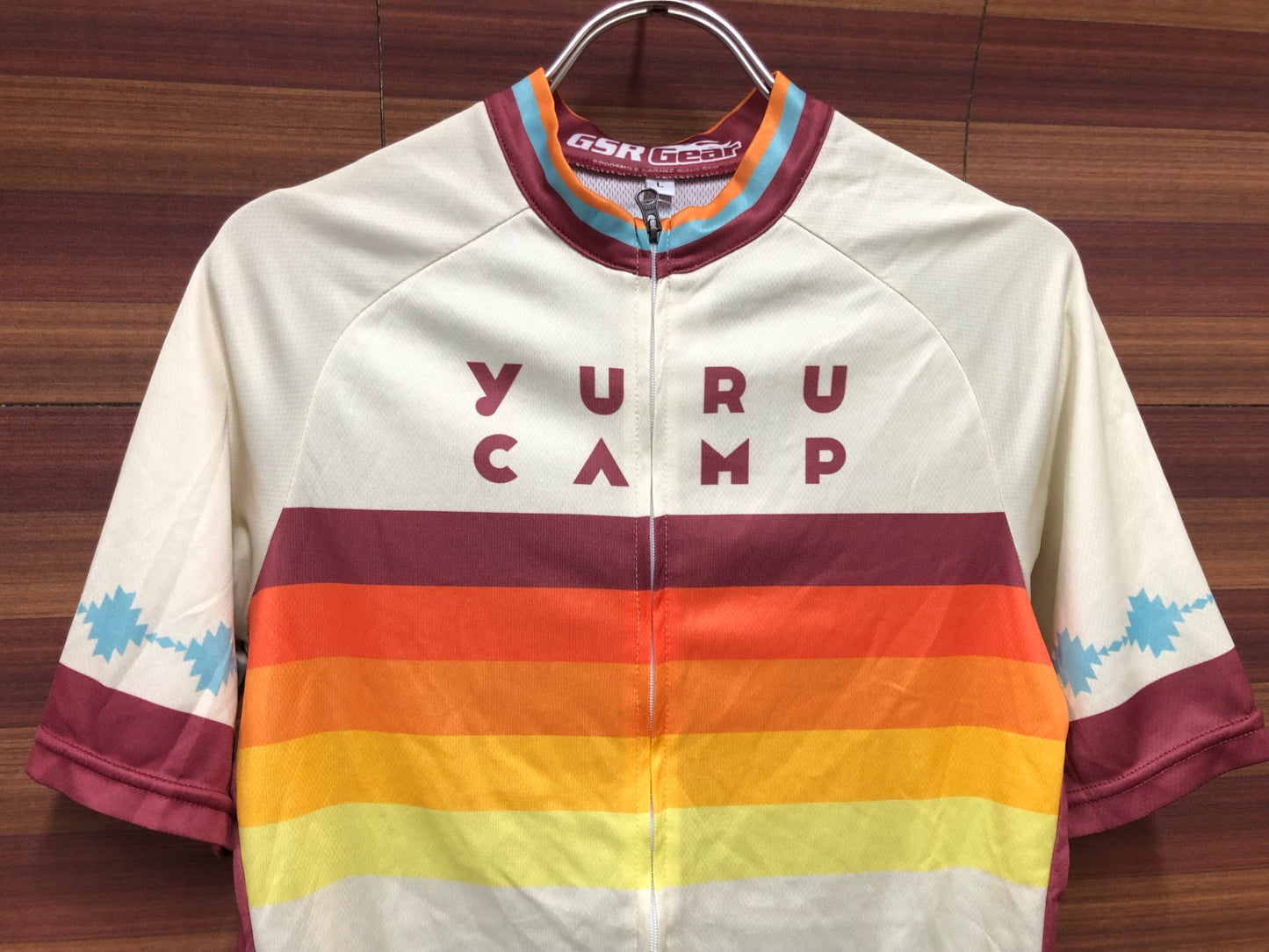 IT001 GSR Gear 半袖 サイクルジャージ 水色 ベージュ 茶 L ゆるキャン△ シルエットVer. 痛ジャージ