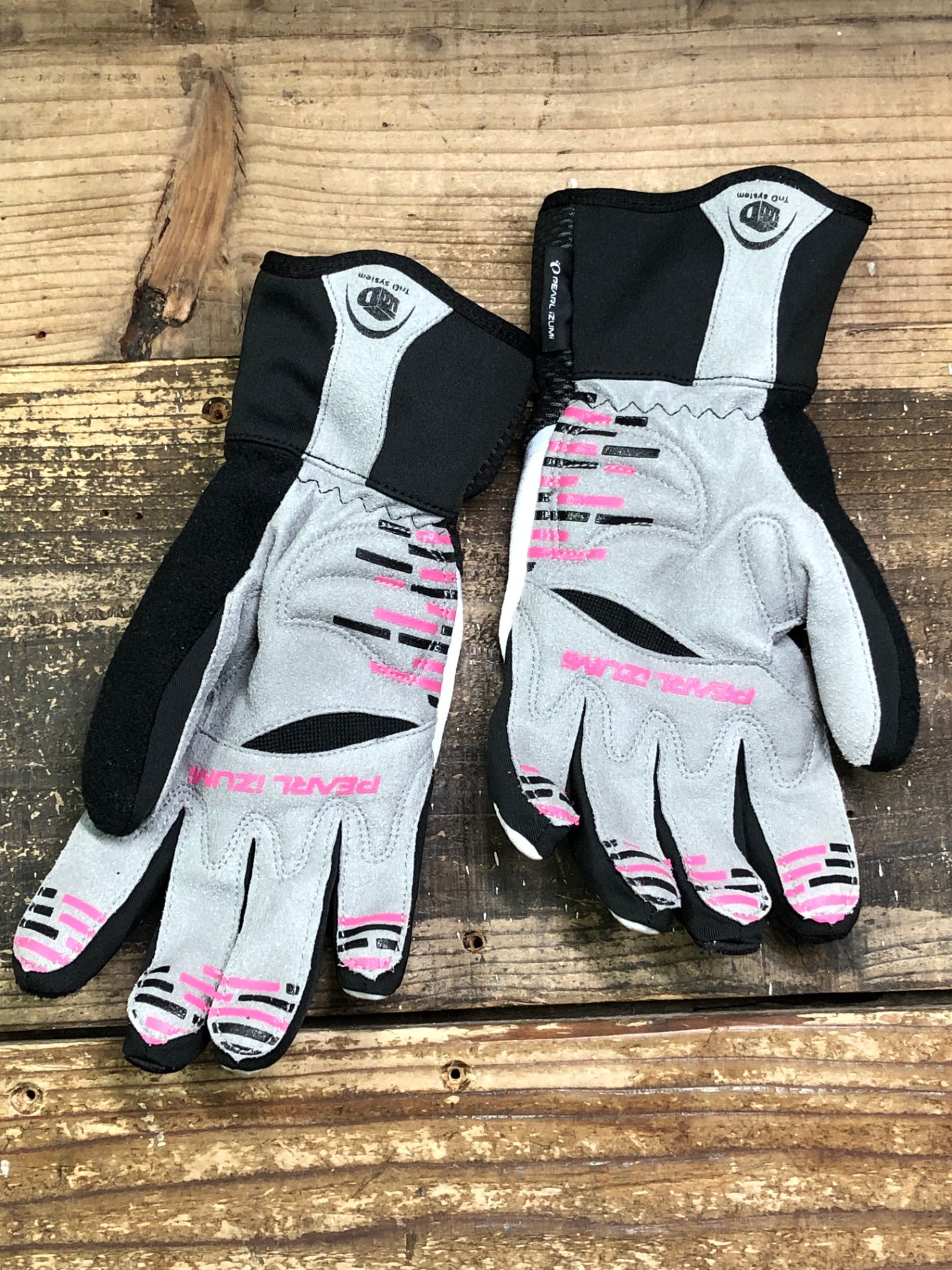 IT086 パールイズミ PEARL iZUMi 長指 グローブ 黒 ピンク M 裏起毛