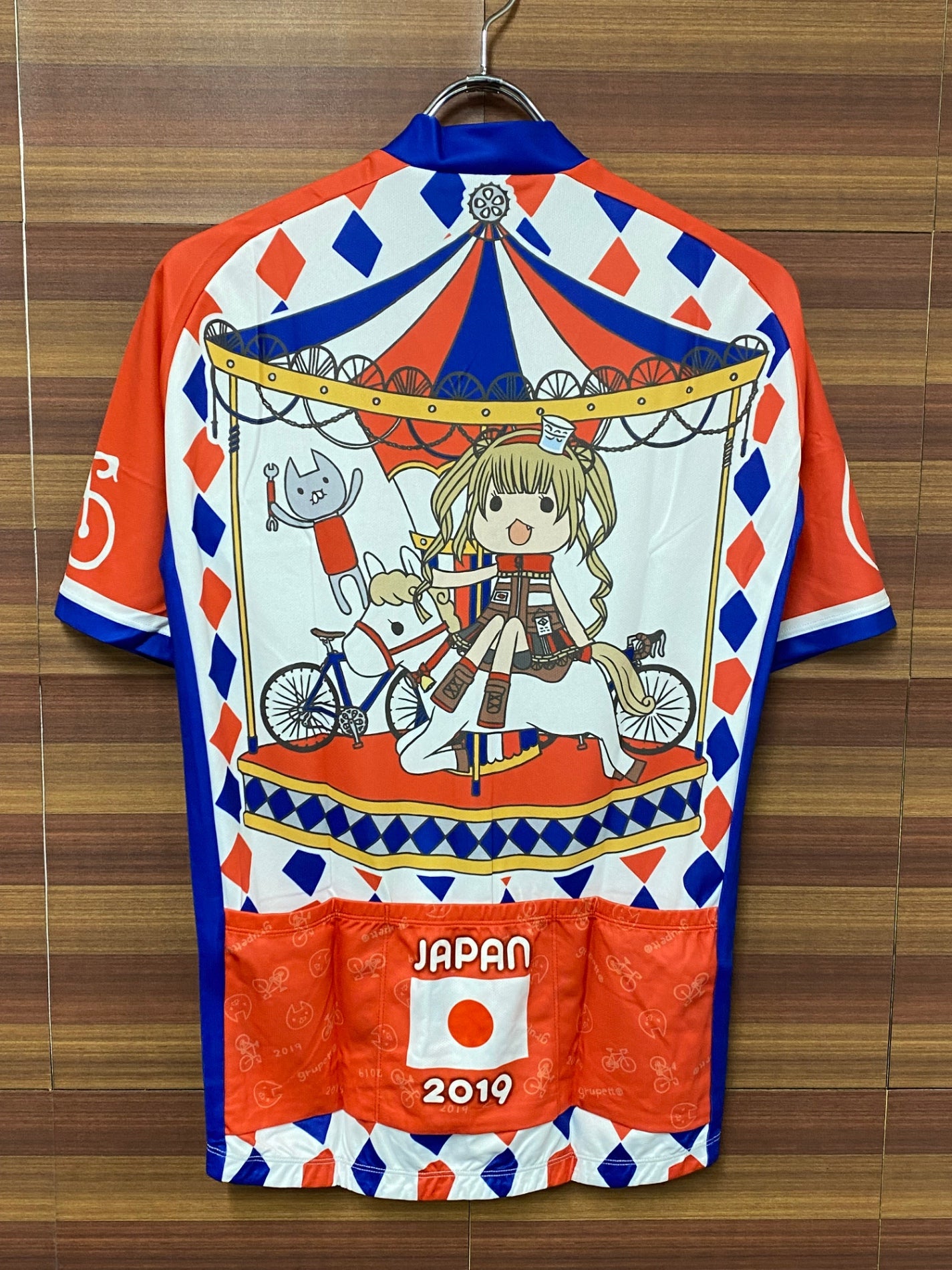 IS010 サンボルト SUNVOLT 半袖 サイクルジャージ 白 L grupetto 絹山サメハル