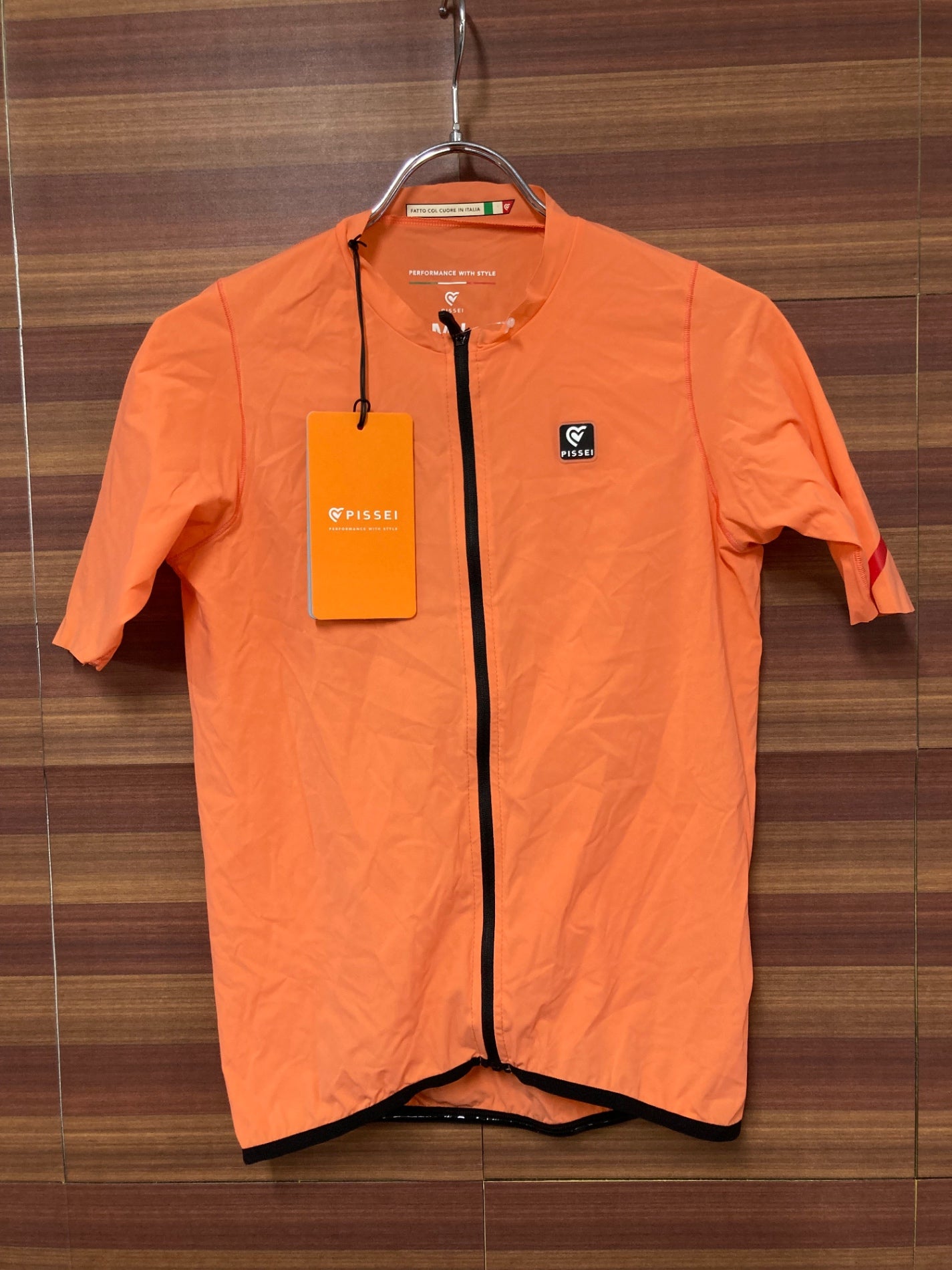 IQ317 ピセイ PISSEI 半袖サイクルジャージ オレンジ M-L