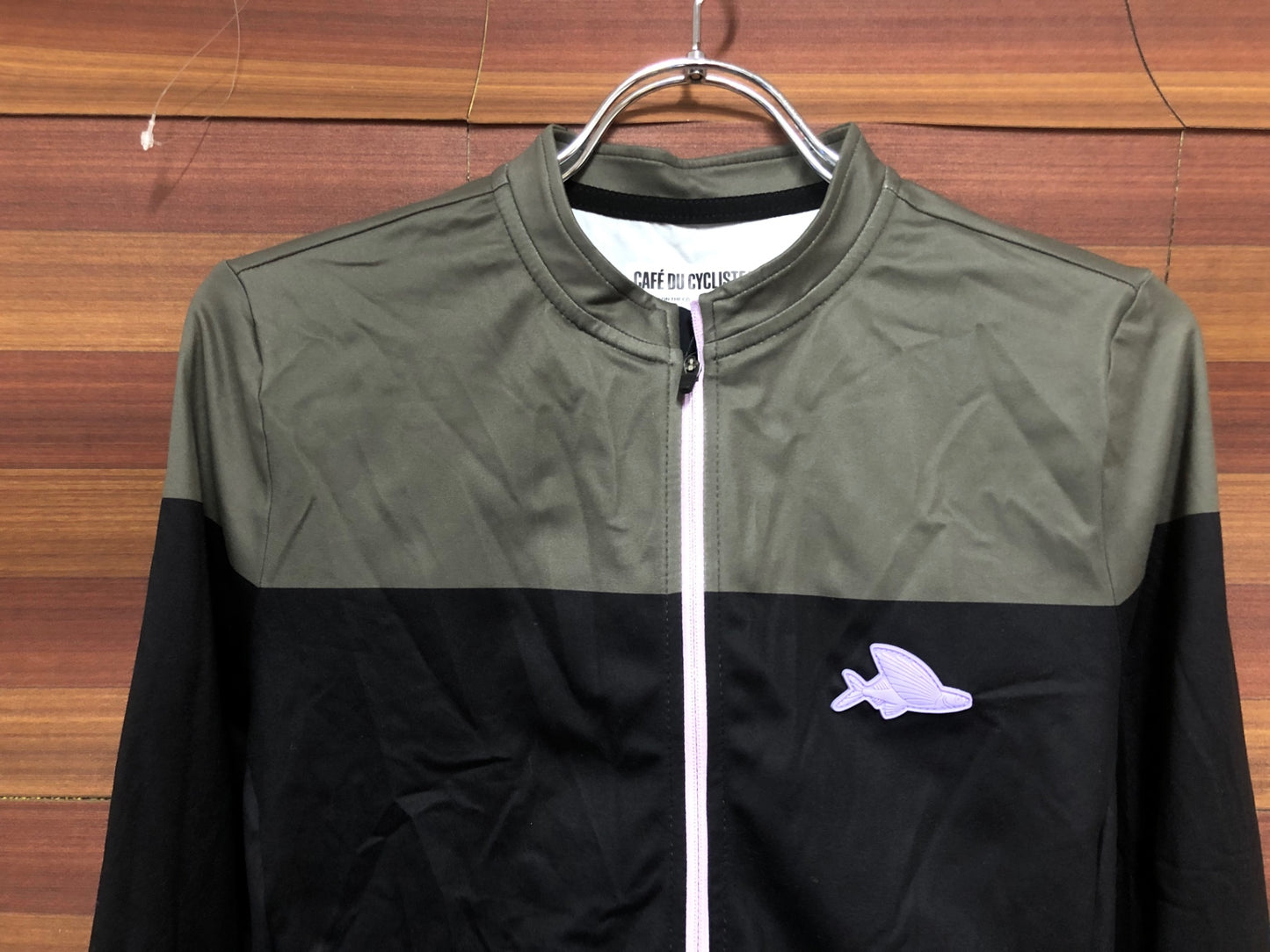 IO564 カフェドシクリステ CAFE DU CYCLISTE 長袖 サイクルジャージ カーキ黒 S