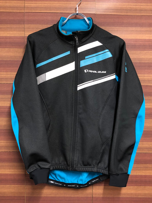 IM788 パールイズミ PEARL iZUMi 長袖 サイクルジャケット 黒 水色 S 裏起毛 WINDBREAK