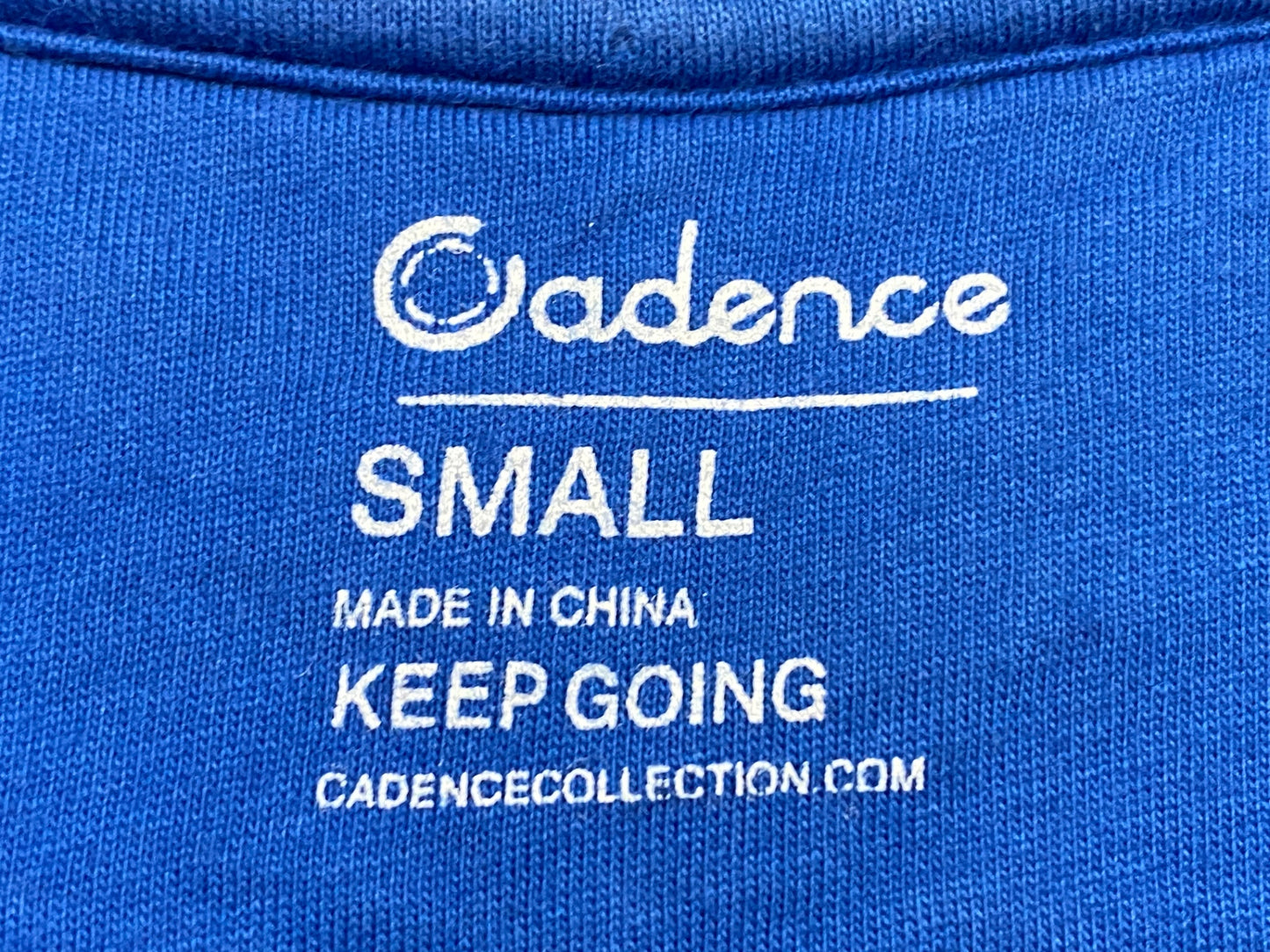 JB386 ケイデンス Cadence 長袖 サイクルジャケット 青 黒 S 裏起毛 ※脇下加工品のためジャンク