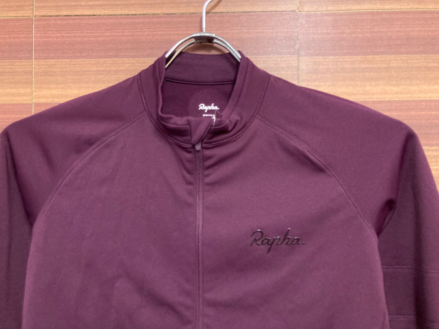 HW641 ラファ Rapha CORE LONG SLEEVE JERSEY 長袖 サイクルジャージ 紫 S 裏起毛 ※染み