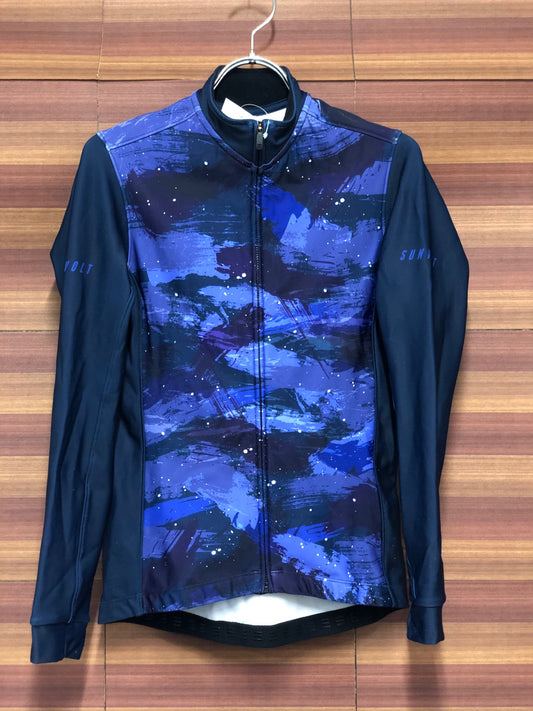 IS753 サンボルト SUNVOLT 長袖 サイクルジャージ 白 総柄 M 裏起毛