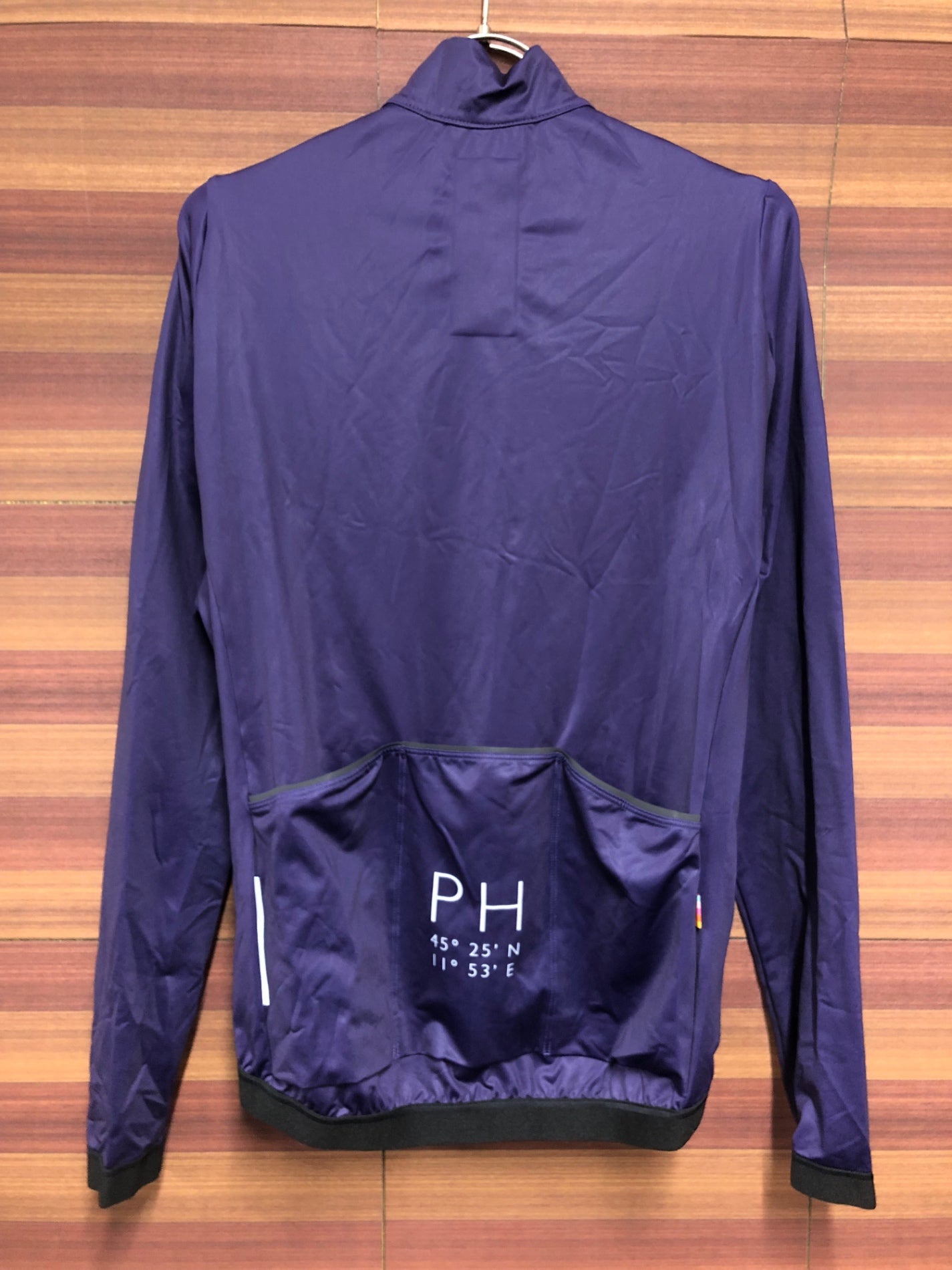 IO583 プッシュハード PUSH HARD SQUARE L/S JERSEY 長袖 サイクルジャージ 紫 M