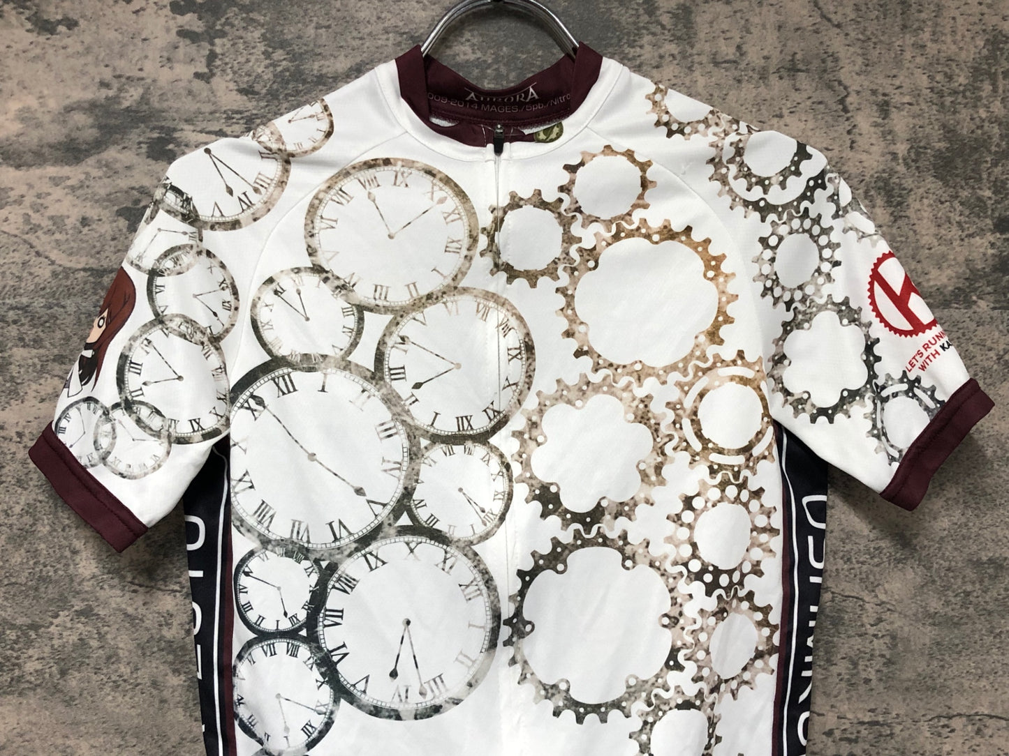 IW608 アウローラ AURORA 半袖 サイクルジャージ 白 M シュタインズ・ゲート グラフィック ver.2.0