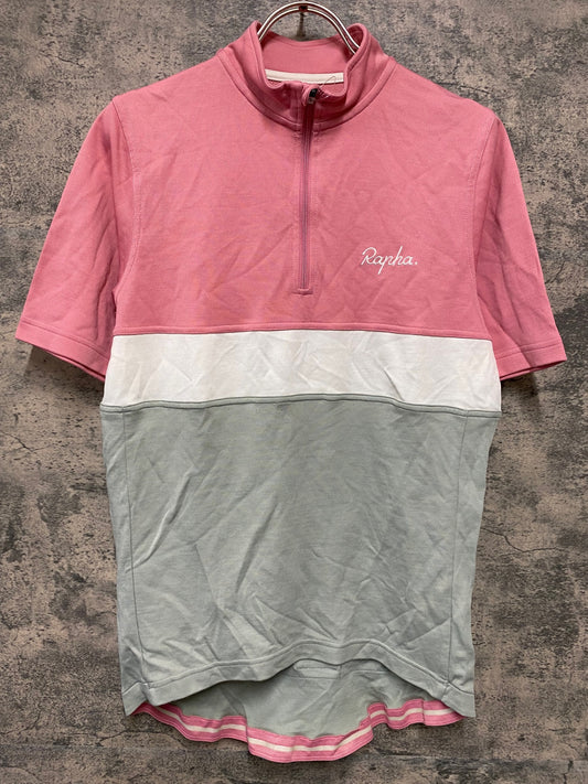 JD378 ラファ Rapha CLUB JERSEY 半袖 サイクルジャージ ハーフジップ ピンク グレー L