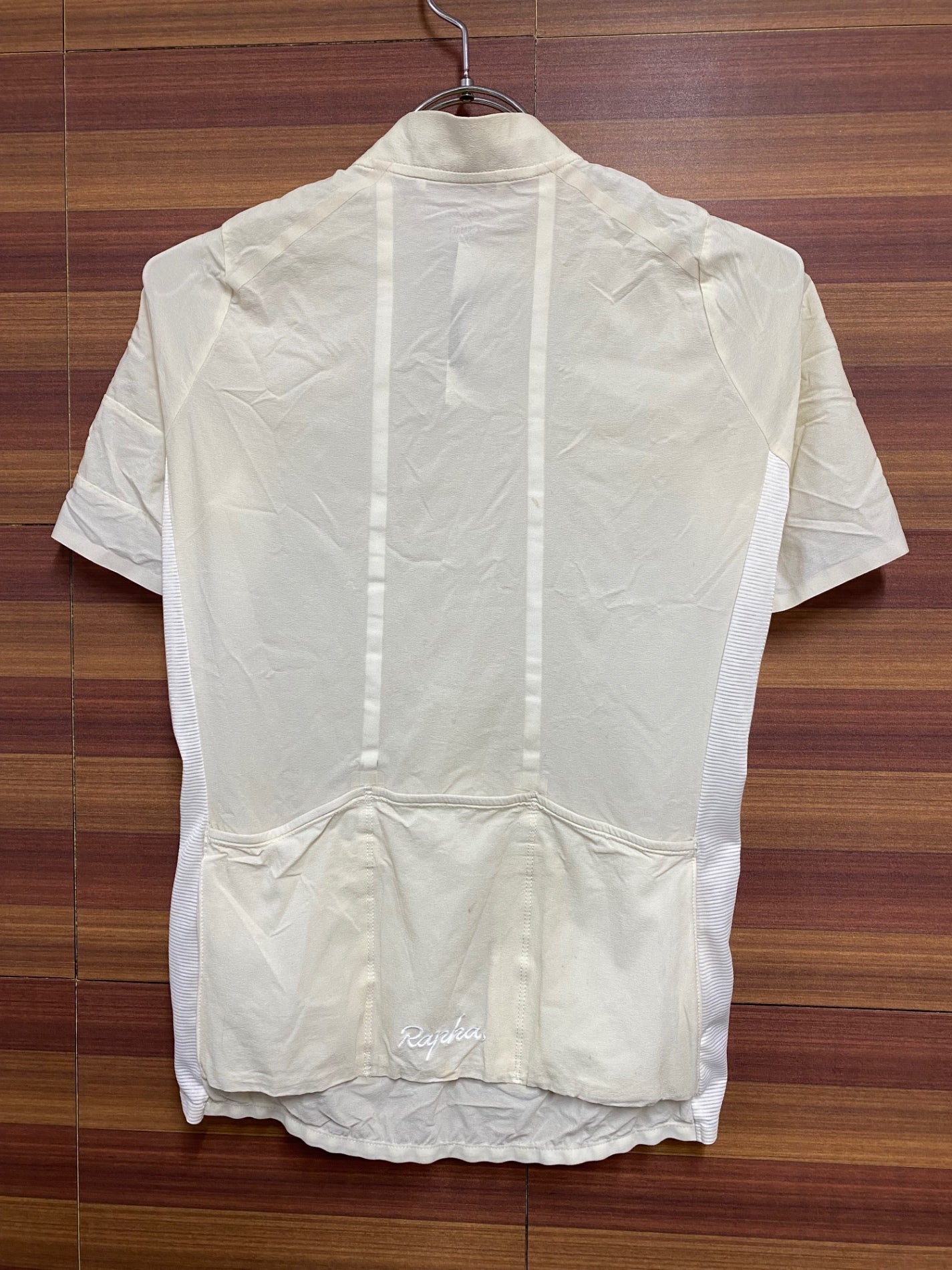 HU629 ラファ Rapha WOMEN'S SILK FLYWEIGHT JERSEY 半袖 サイクルジャージ 白 XS ※汚れ