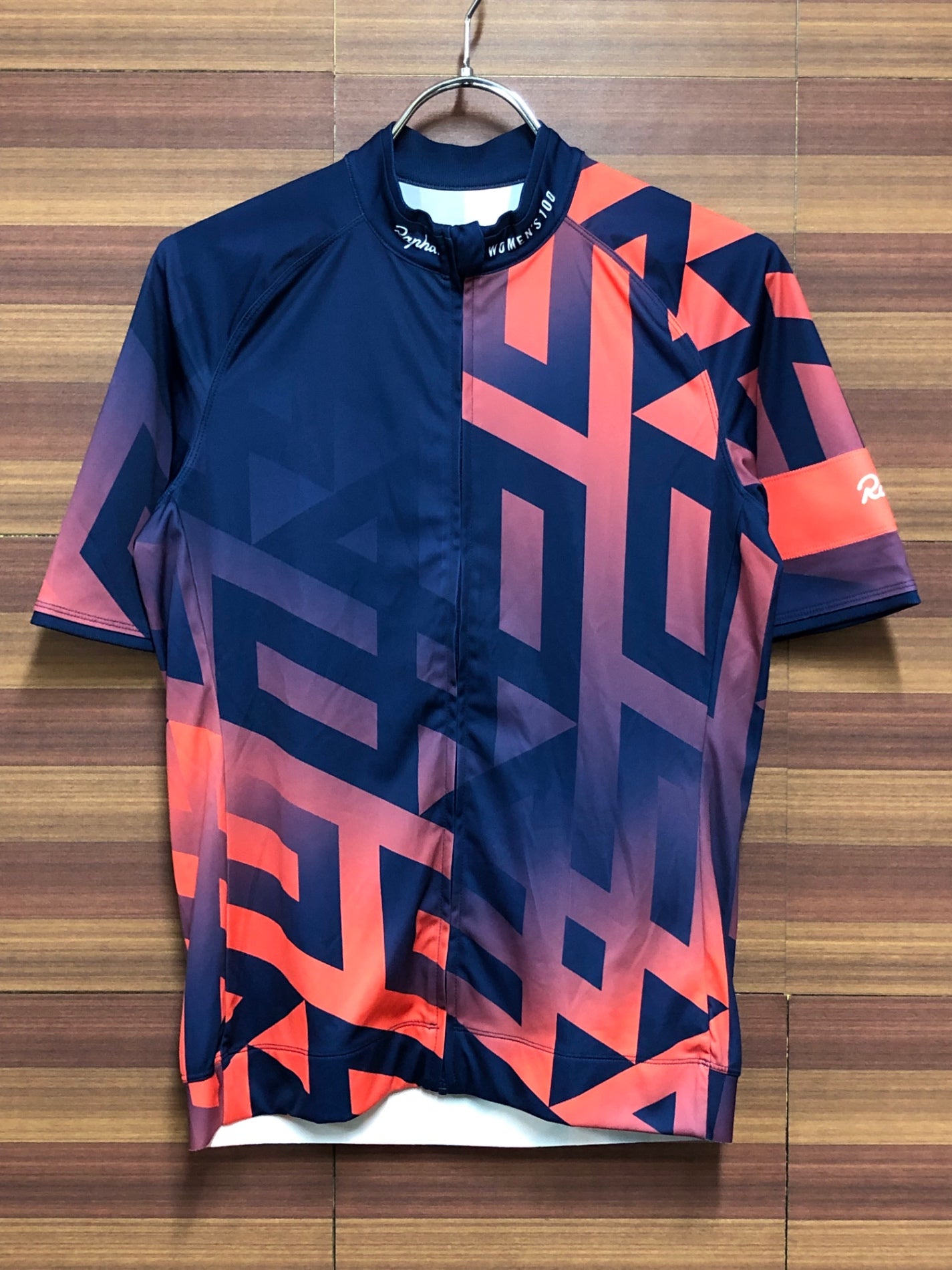 II631 ラファ Rapha WOMEN'S 100 2018 CORE JERSEY 半袖 サイクルジャージ 紺 オレンジ M