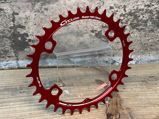 IR676 スギノ SUGINO CYCLOID CY4-SHC Super Hill Climb チェーンリング 赤 36T 楕円