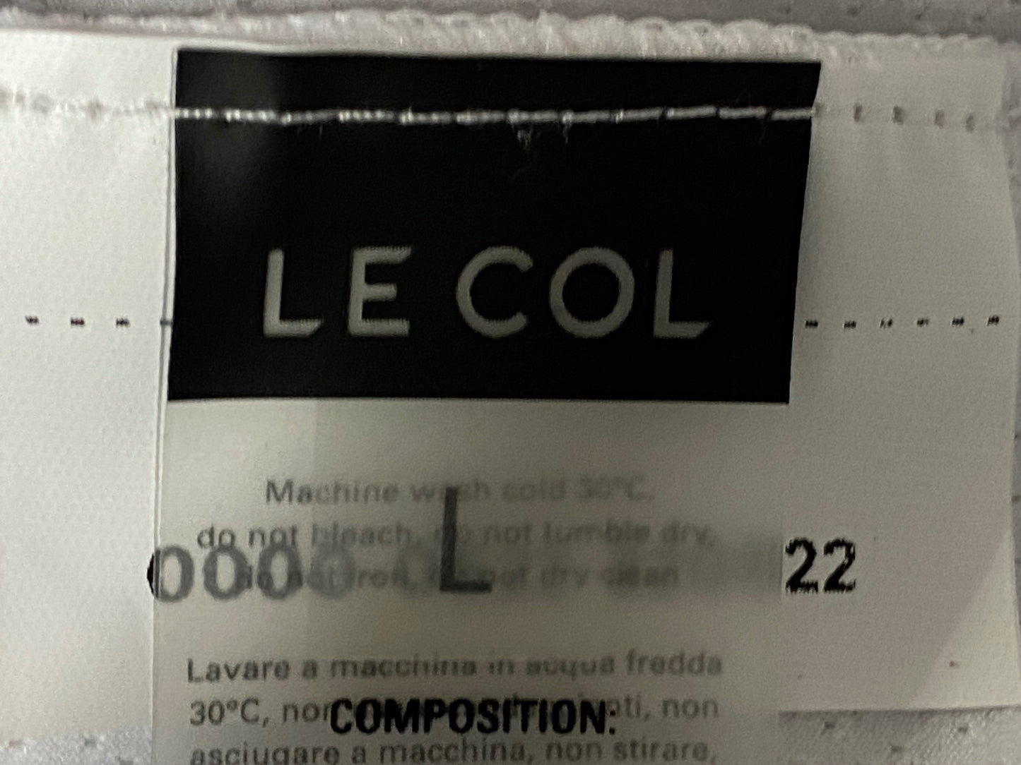 IO476 ルコル LE COL 半袖 サイクルジャージ 白 L