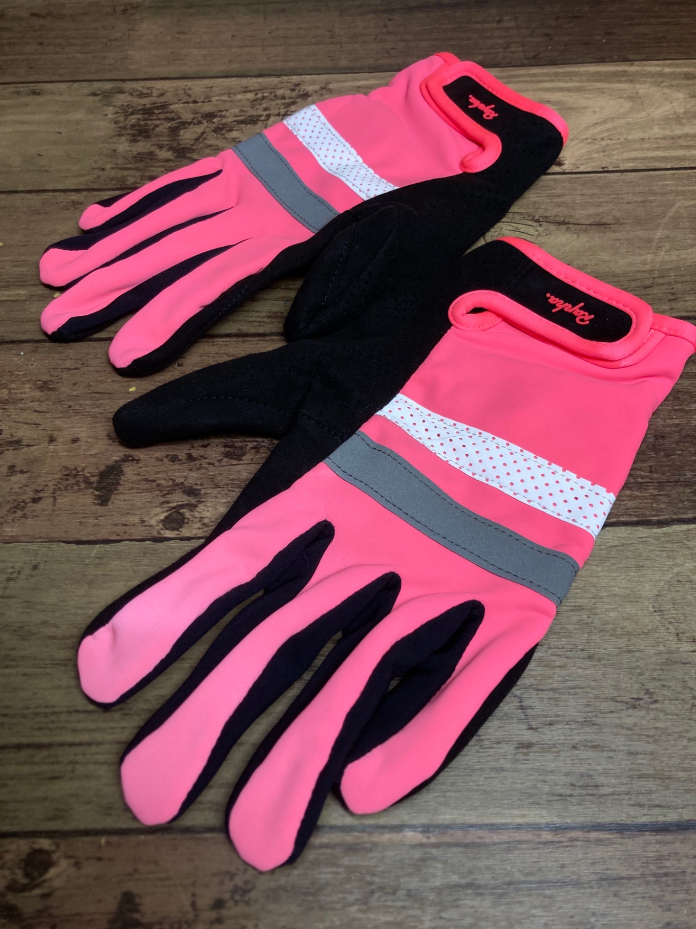 HZ955 ラファ Rapha BREVET REFLECTIVE GLOVES グローブ 長指 ピンク L