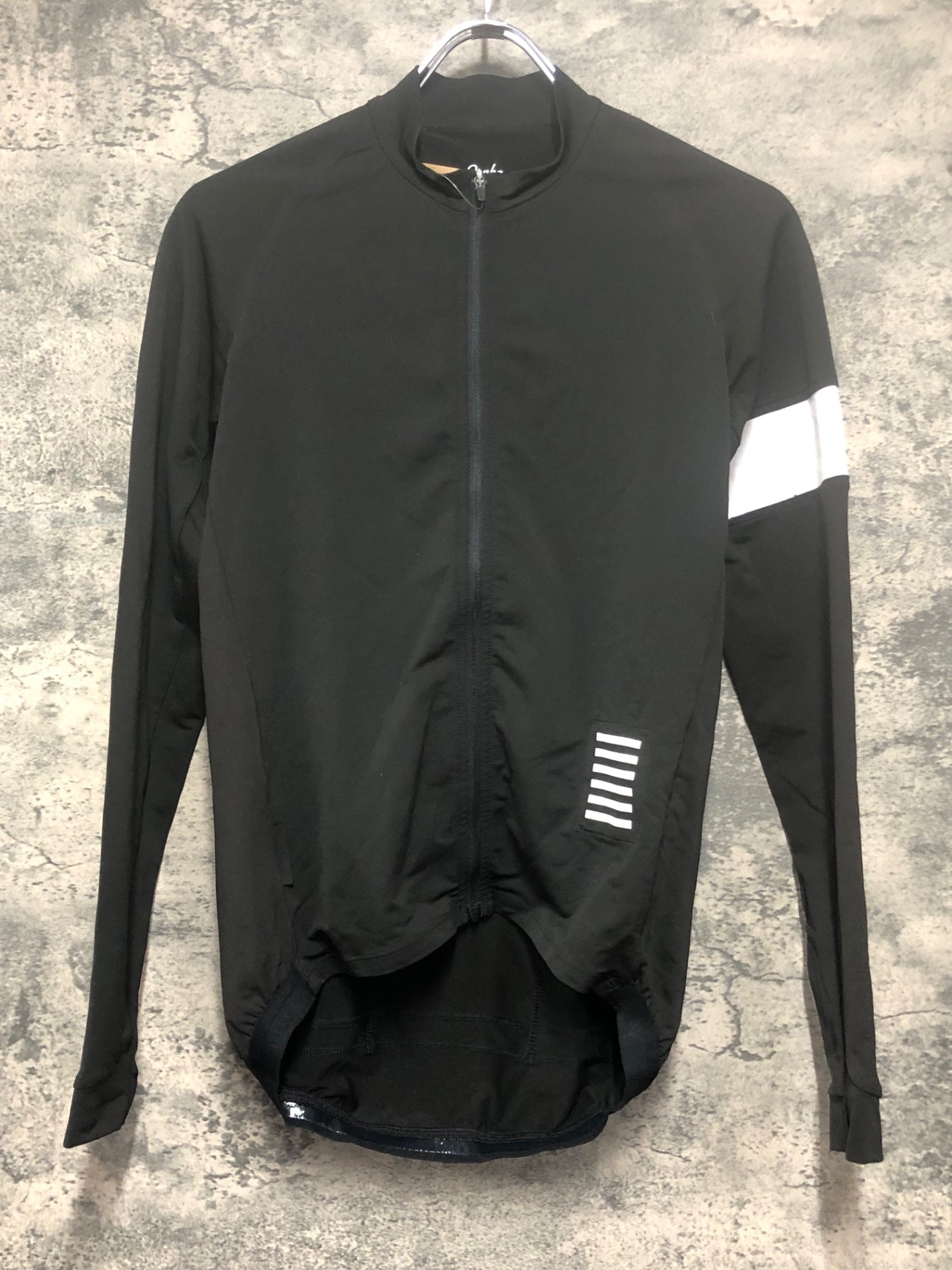 IV196 ラファ Rapha PRO TEAM 長袖サイクルジャージ 黒 S 汚れ 日焼け 裾ゴム伸び