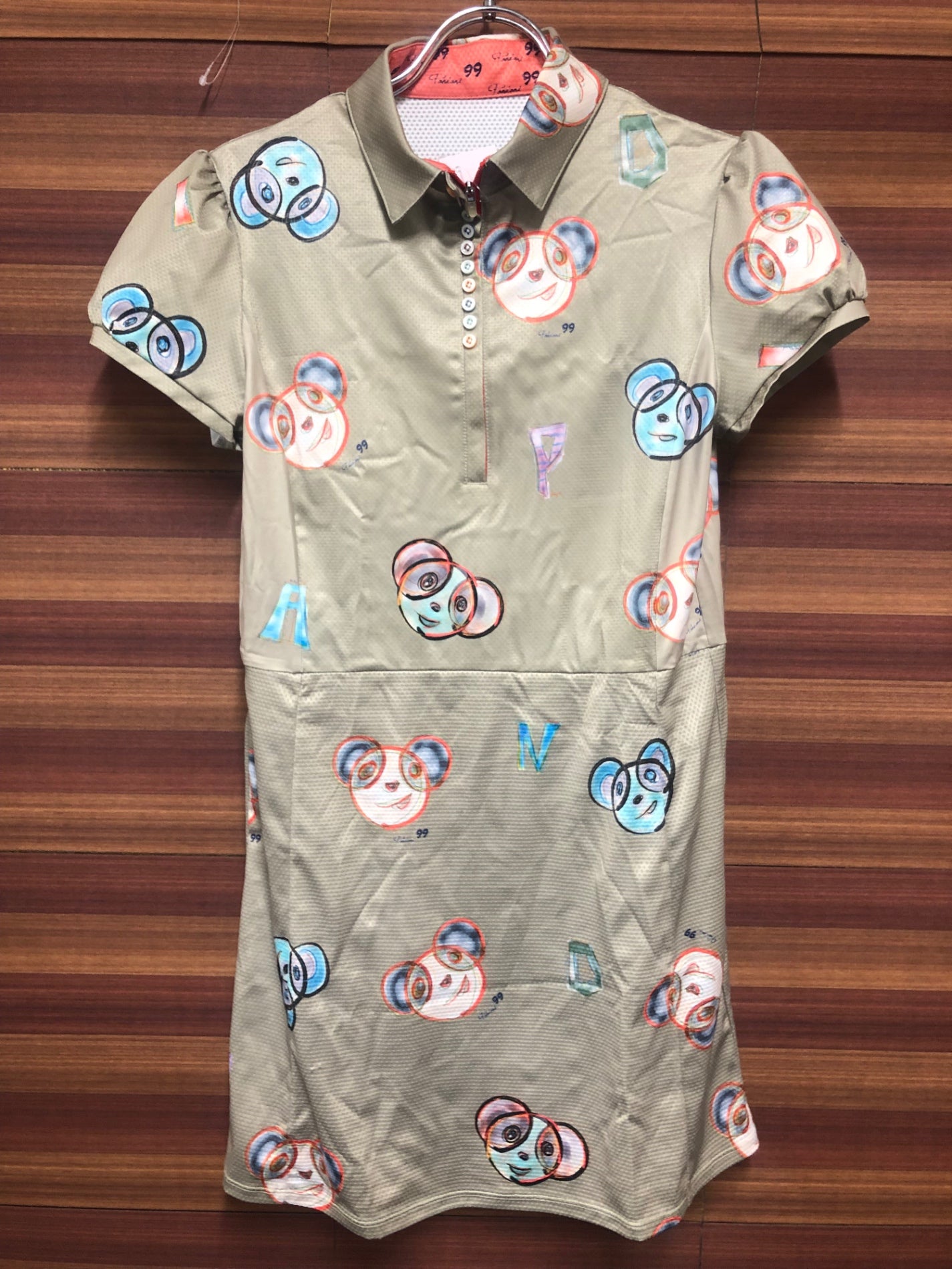 IP989 パンダーニ pandani 半袖 サイクルジャージ ハーフジップ オリーブ L