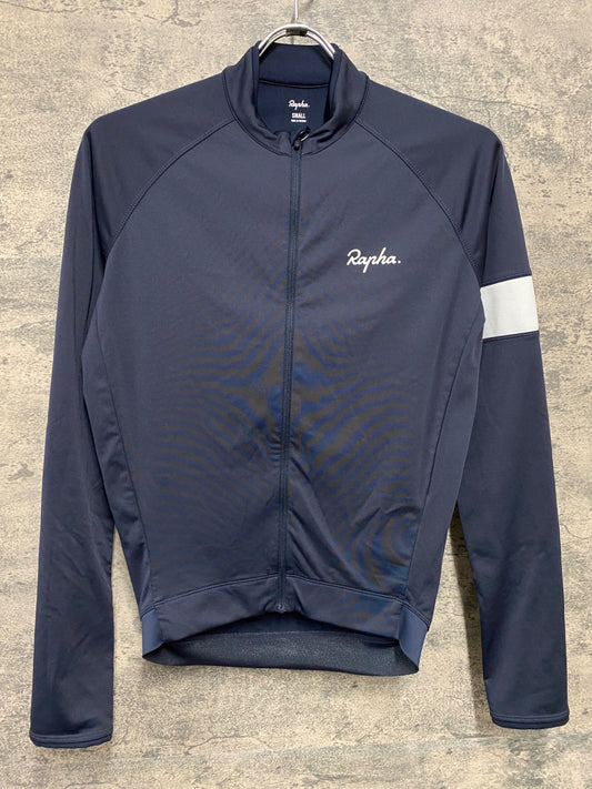 JC894 ラファ Rapha CORE LONG SLEEVE JERSEY 長袖 サイクルジャージ 紺 M 裏起毛