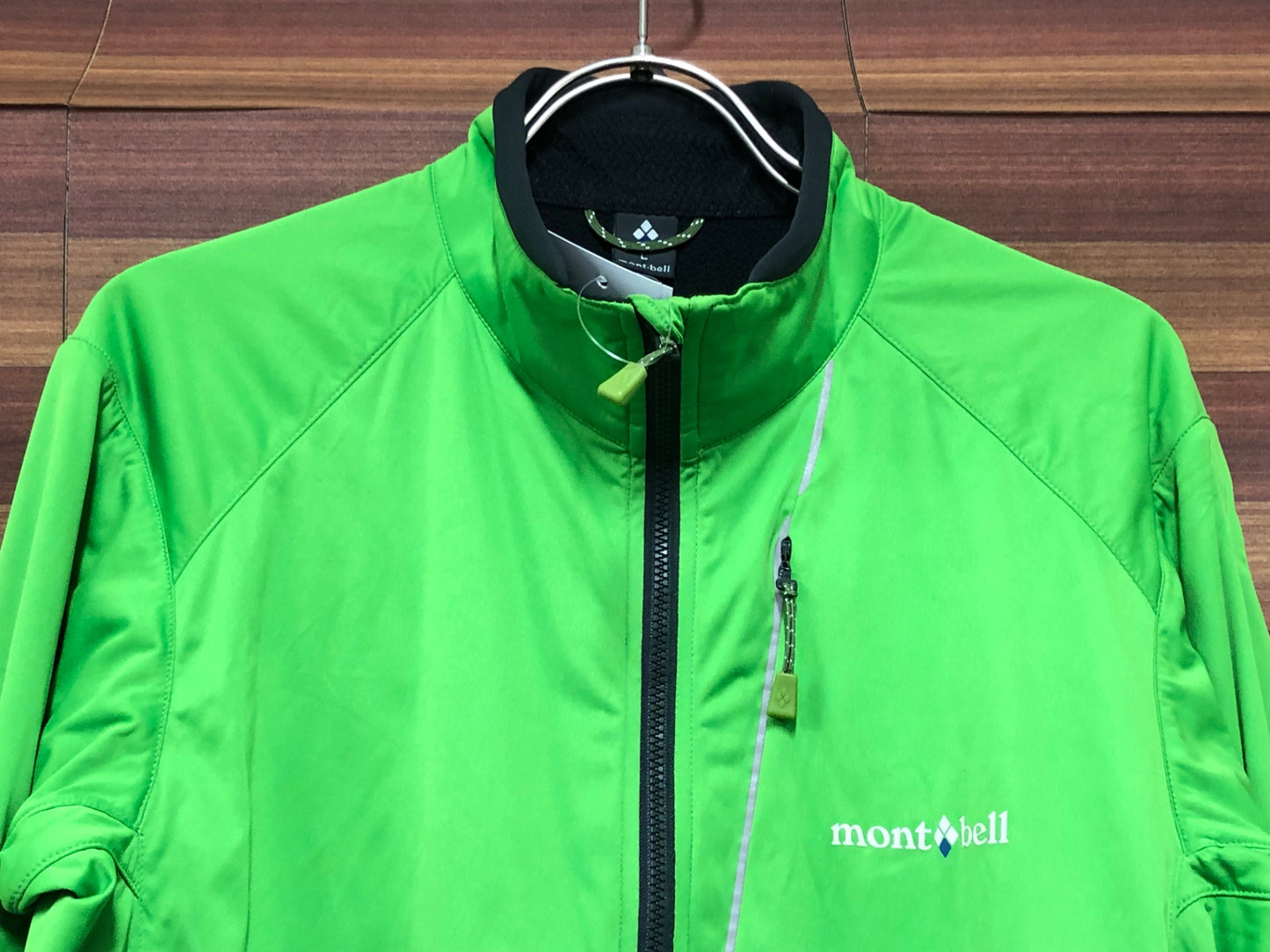 IR482 モンベル mont-bell 長袖 サイクルジャケット 紺 緑 L 裏起毛