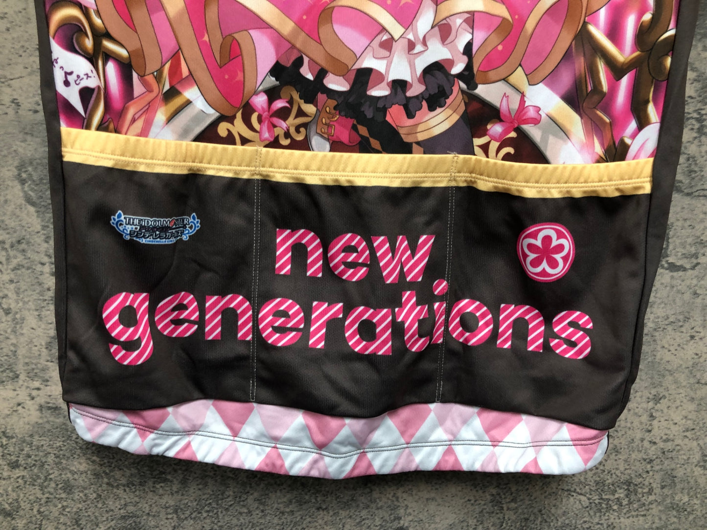 IZ765 グッドスマイルレーシング GSR Gear 半袖 サイクルジャージ ピンク 茶 L 痛ジャージ アイドルマスター 島村卯月