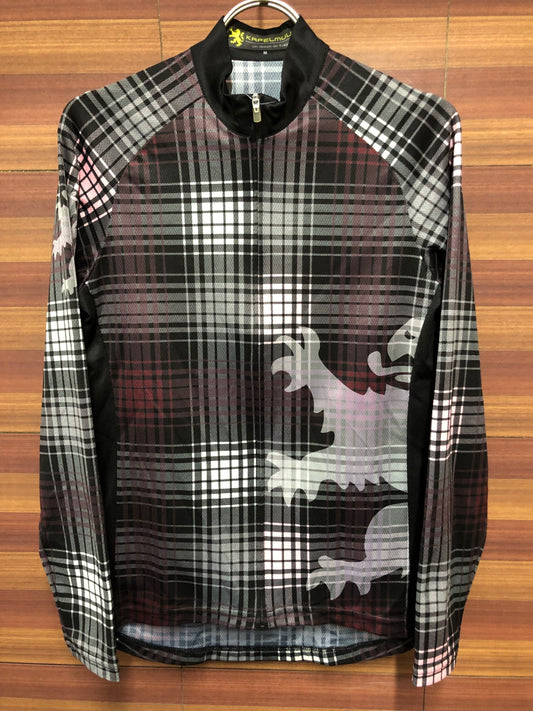 IR922 カペルミュール KAPELMUUR 長袖 サイクルジャージ 黒 白 紫 チェック柄 M